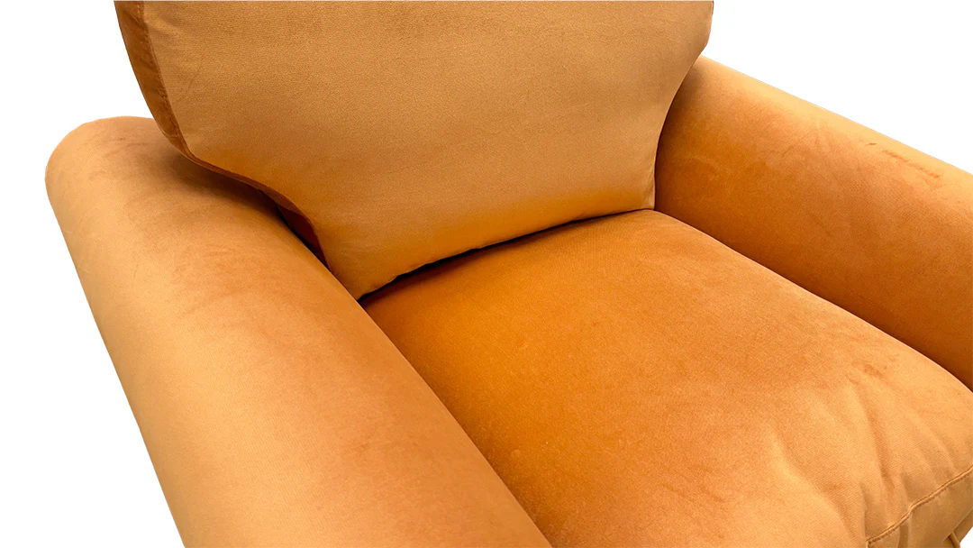 ‘Evelyn’ Marmalade Abbey Velvet Armchair - Image 4