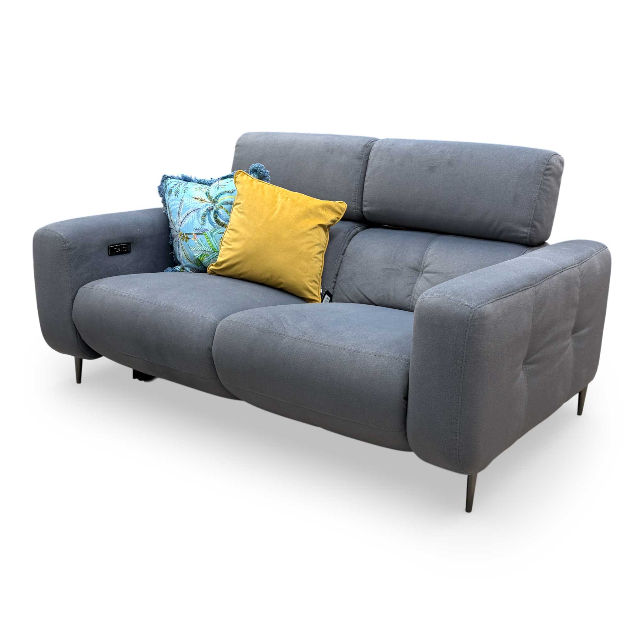 ‘Ezra’ Grey Velvet 2 Seater Power Recliner Sofa - Image 8