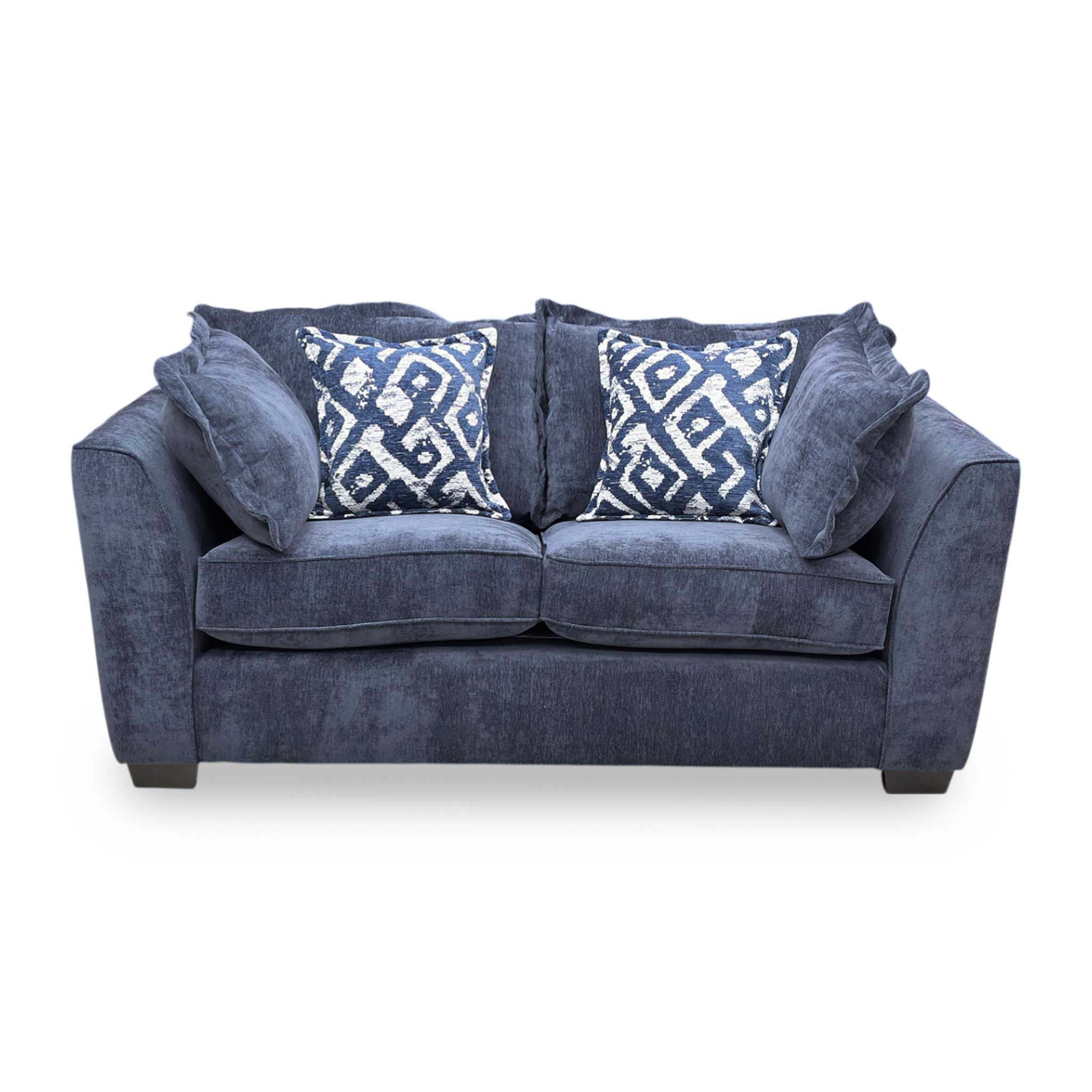 ‘Finchley’ Denim Blue Derwent Soft Weave Fabric Classic Back 2 Seater Sofa - Image 5