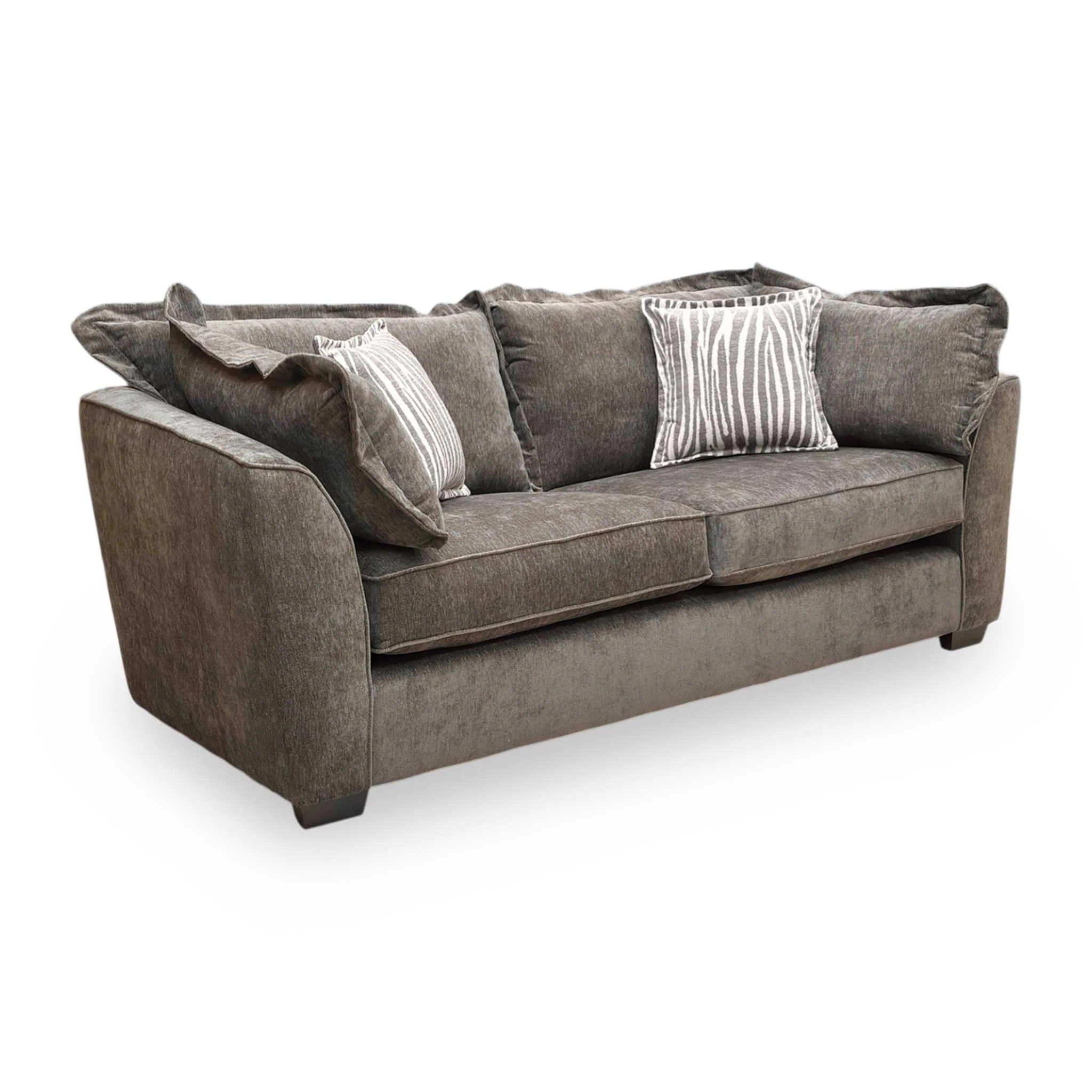‘Finchley’ Moleskin Brown Chenille Fabric Classic Back 3 Seater Sofa
