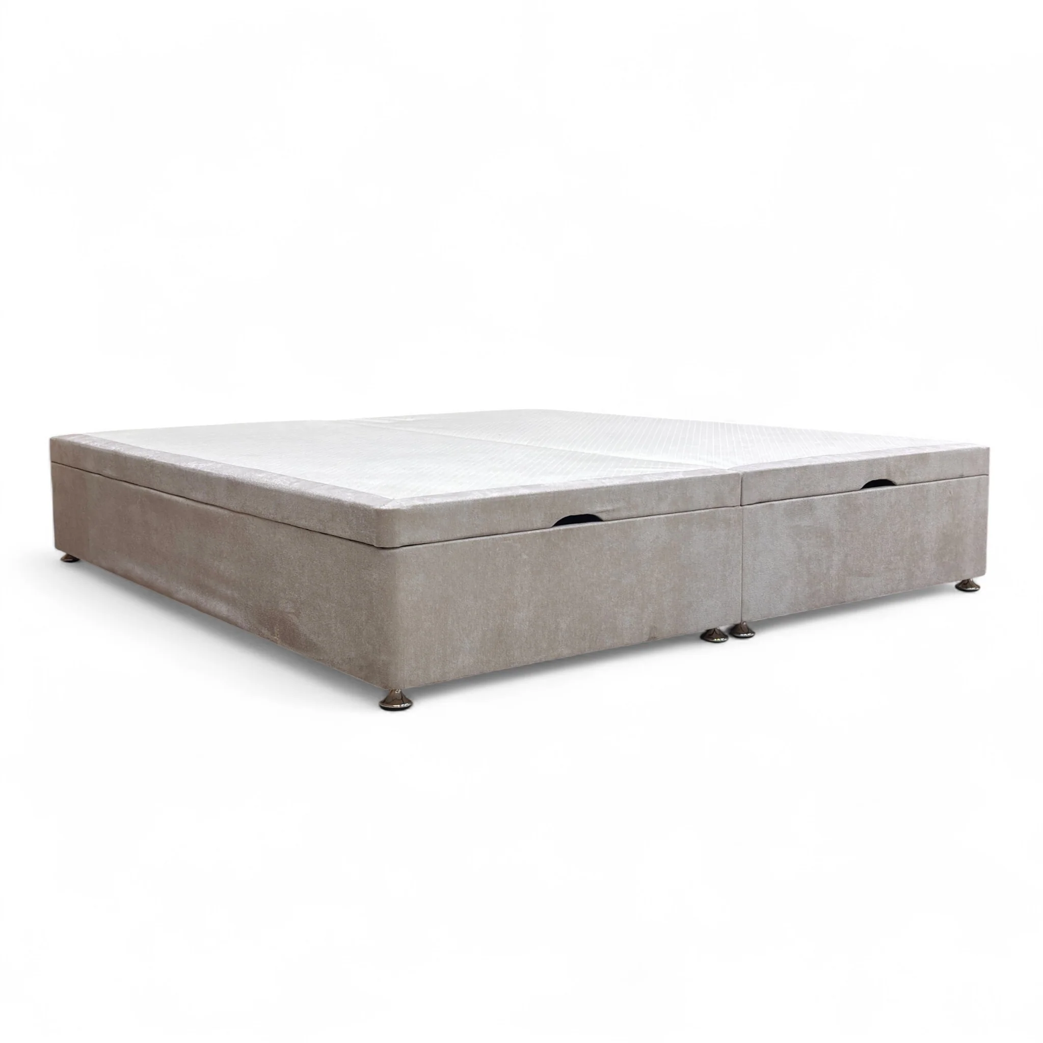 'Finesse' Oatmeal Fabric Double End Lift Ottoman Base Only - King - Image 5