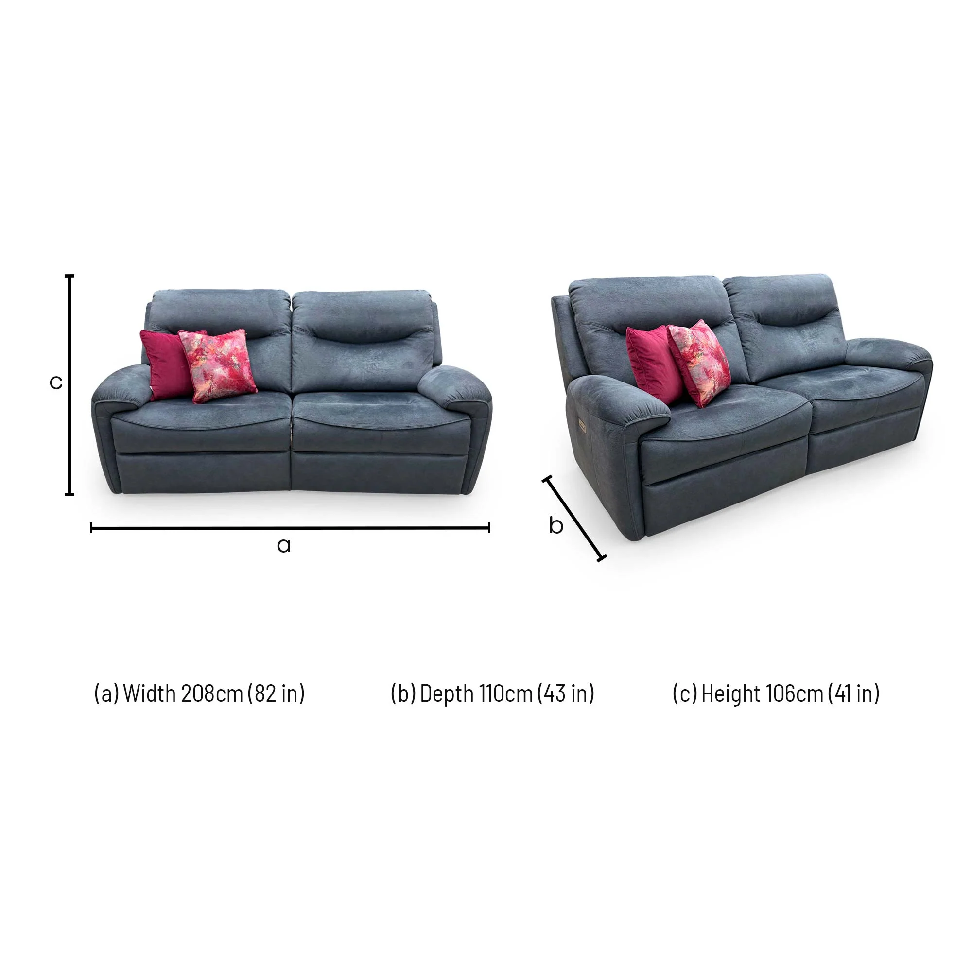 G Plan 'Amesbury' A026 Prama Midnight Blue Velvet 3 Seater Power Recliner Sofa with Power Headrests and Power Lumbar - Image 10