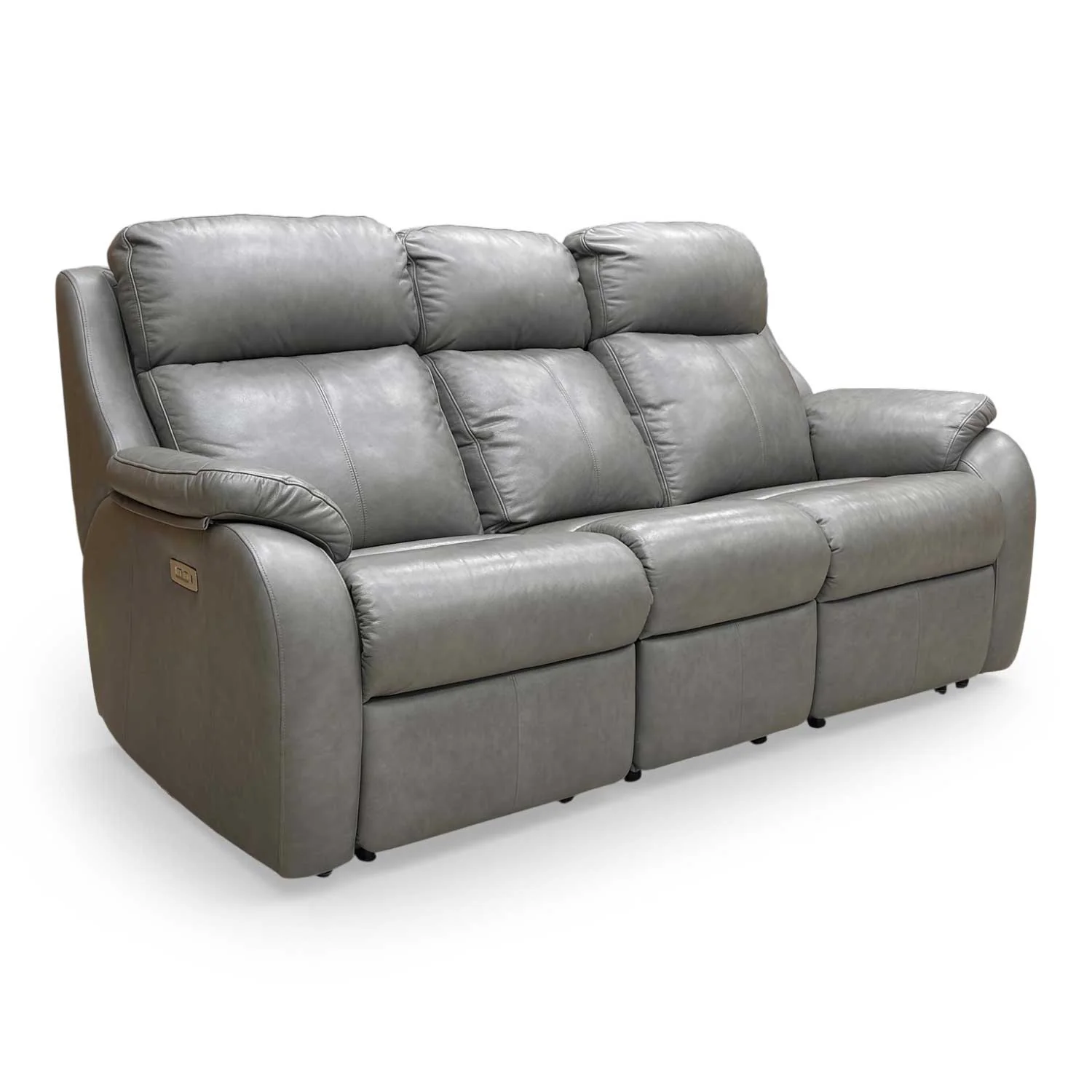 G Plan ‘Kingsbury’ Dark Grey Leather 3 Seater Power Recliner Sofa - Image 7