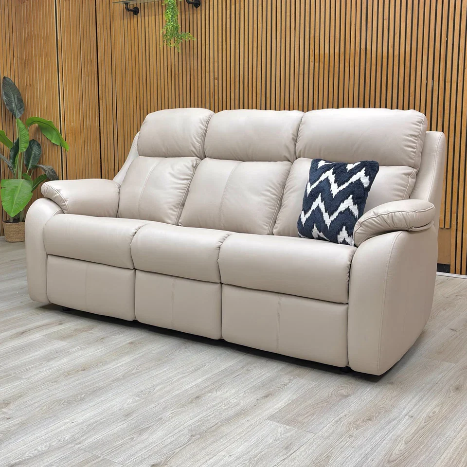 G Plan 'Kingsbury' L844 Cambridge Plaster Leather 3 Seater Sofa - Image 3