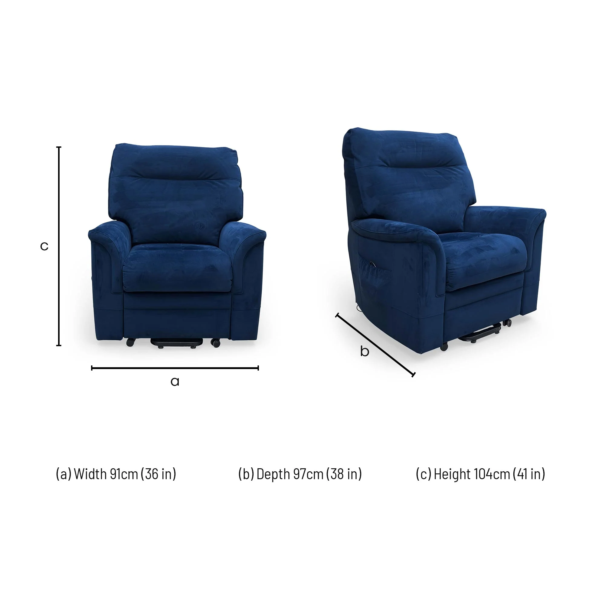 Parker Knoll 'Hudson 23' Navy Blue Velvet Lift and Rise Chair - Image 10