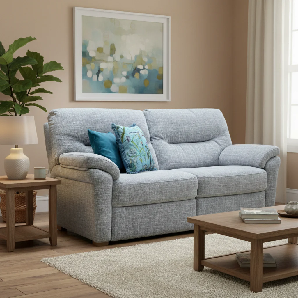 G Plan 'Seattle' B932 Beach Duck Egg Fabric 3 Seater Sofa - Image 2