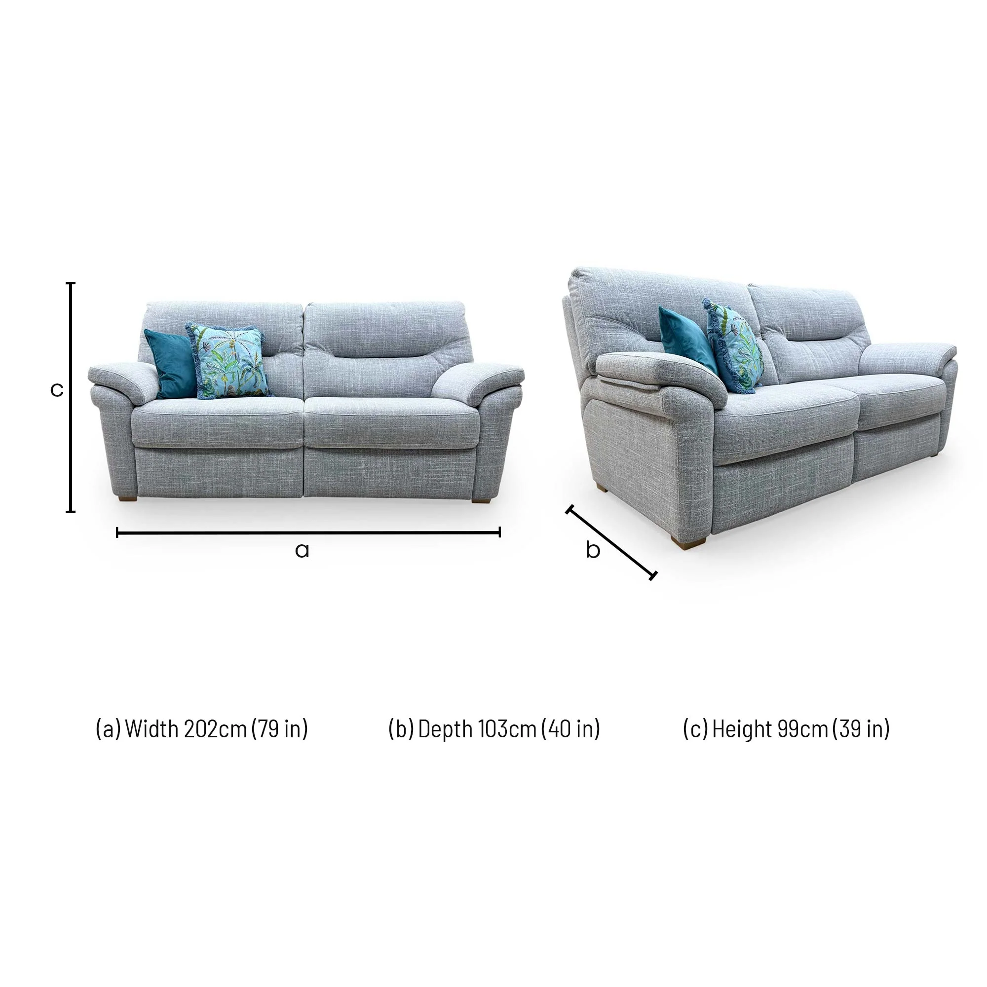 G Plan 'Seattle' B932 Beach Duck Egg Fabric 3 Seater Sofa - Image 7
