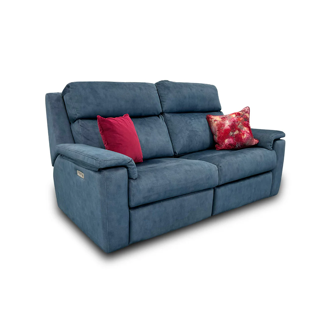 G Plan 'Thornbury' Stingray Indigo 3 Seater Velvet Power Recliner Sofa with Power Headrests and Power Lumbar - Image 4