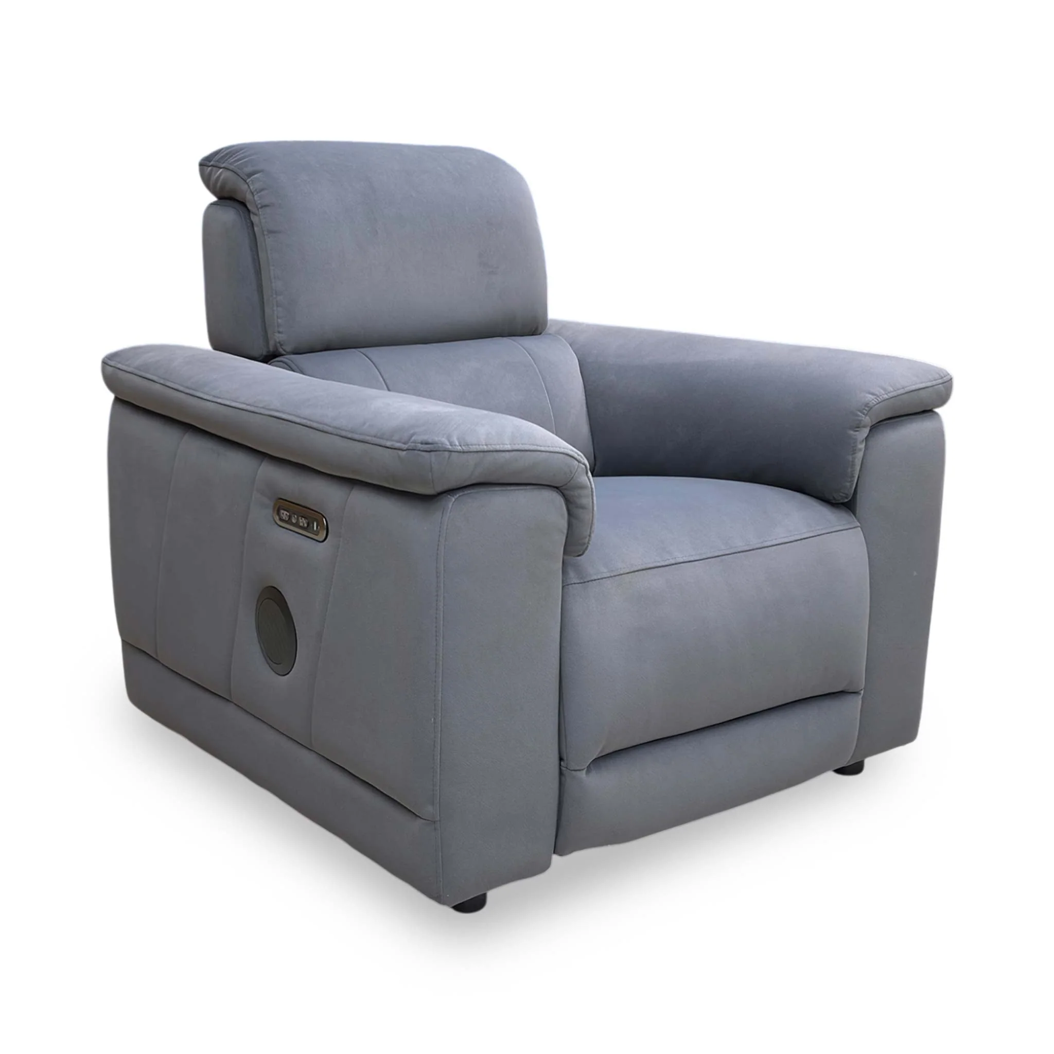 ‘Genius’ Bella Iron Grey 43460 Velvet Power Recliner Chair with Power Headrest and Bluetooth Speakers - Image 8