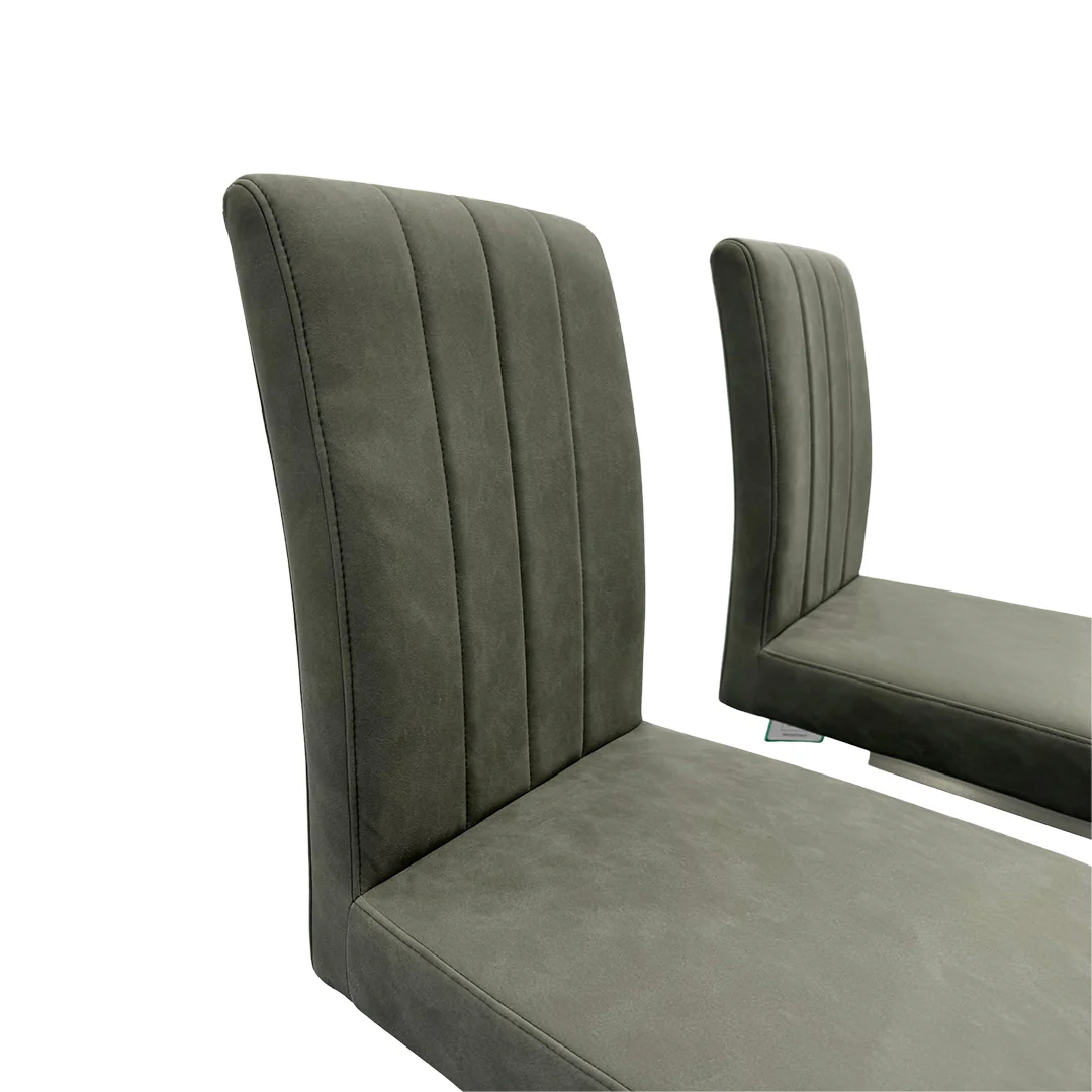 'Grigio' Grey Upholstery Set of 4 Dining Chairs - Image 4