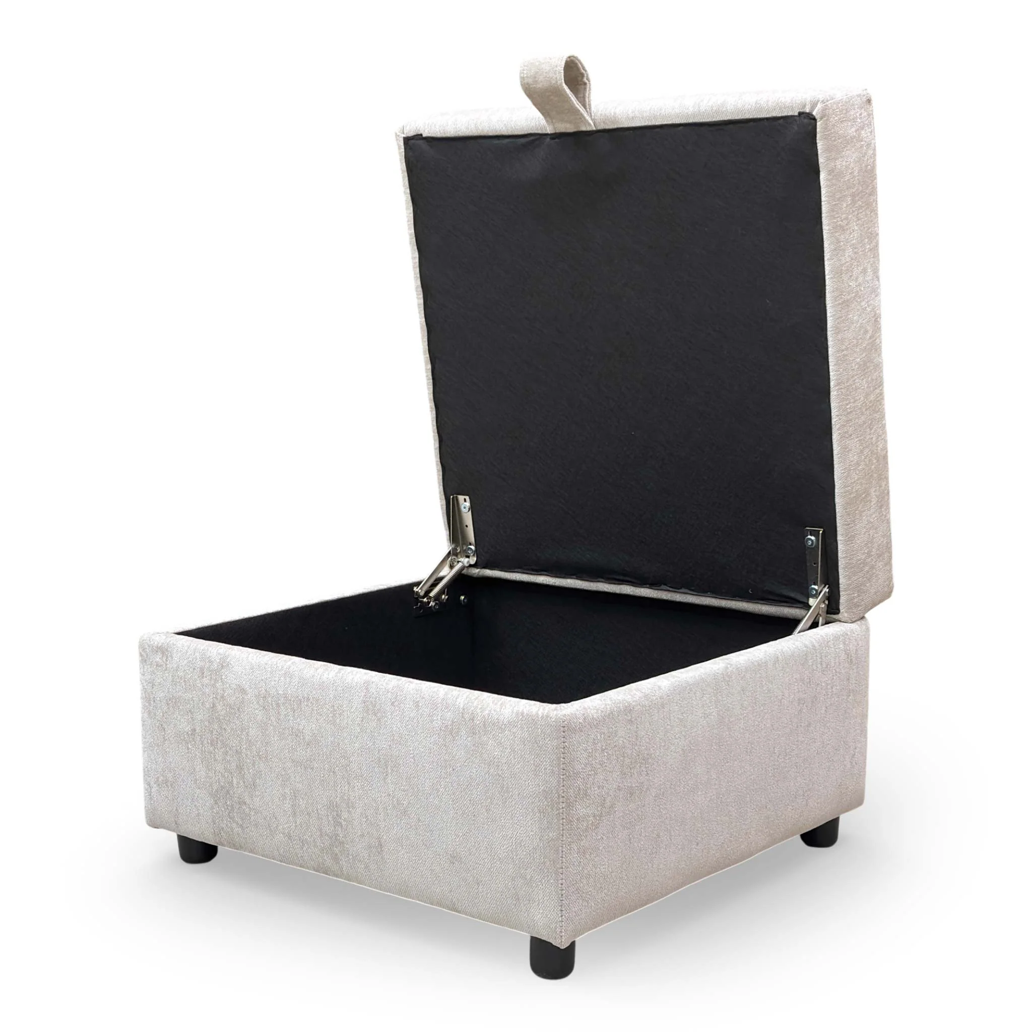 ‘Harvey’ Truffle Derwent Soft Weave Fabric Storage Footstool - Image 7