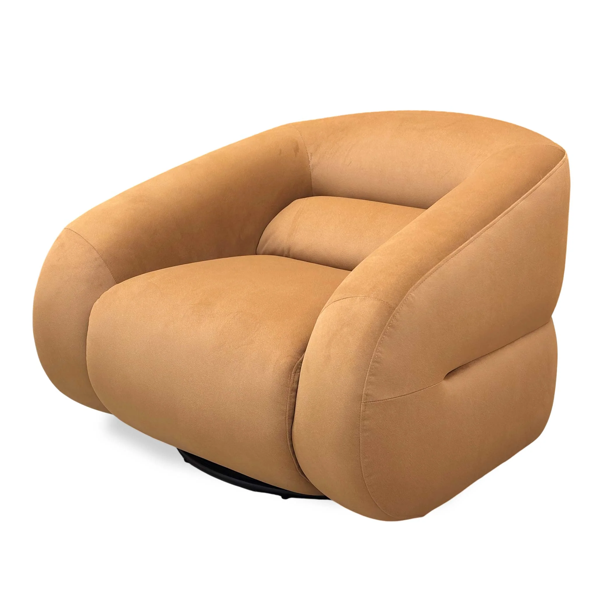‘Joey’ Caramel Velvet Swivel Accent Chair - Image 6