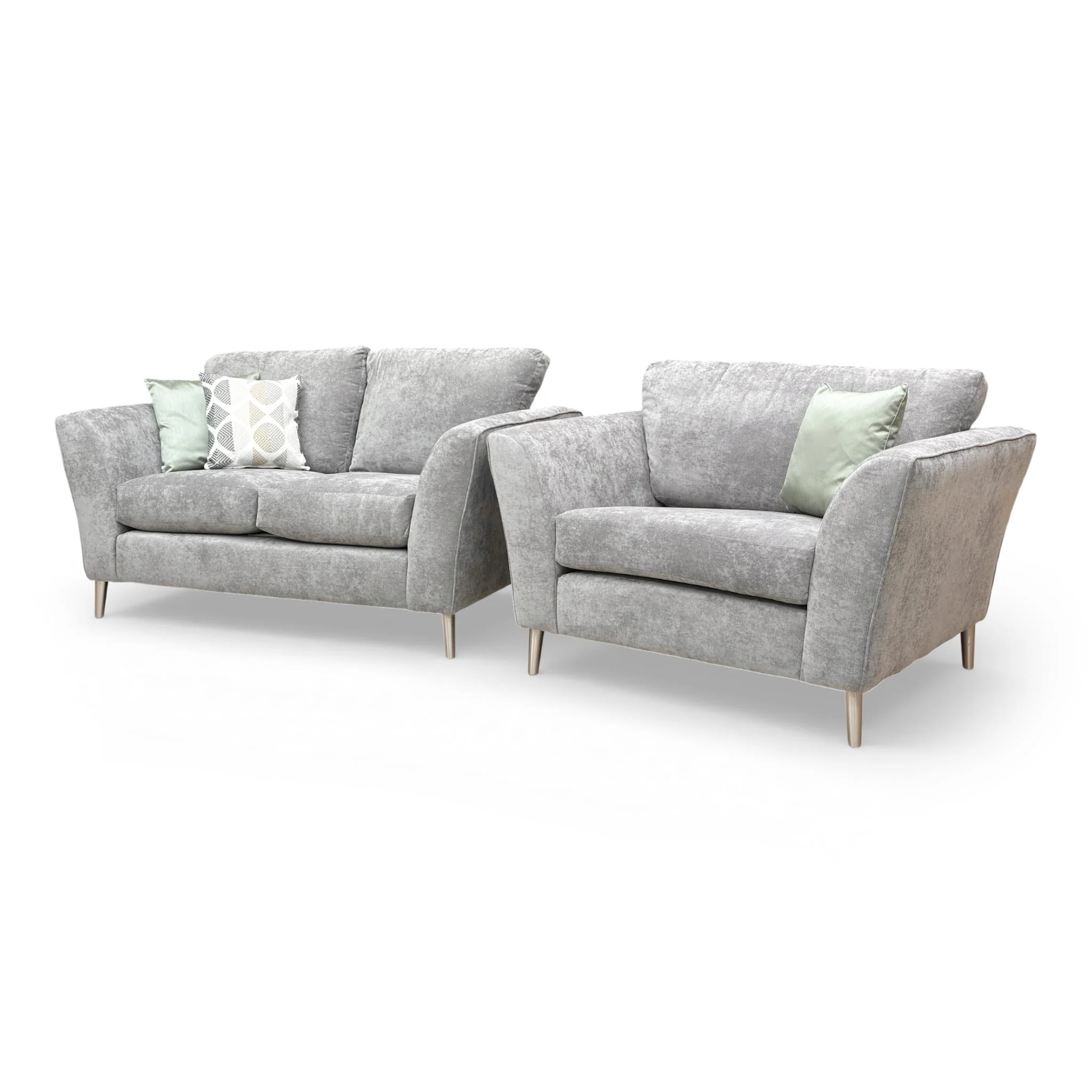 ‘Lana’ Kingston Grey Fabric 2 Seater Sofa + Love Chair - Image 6