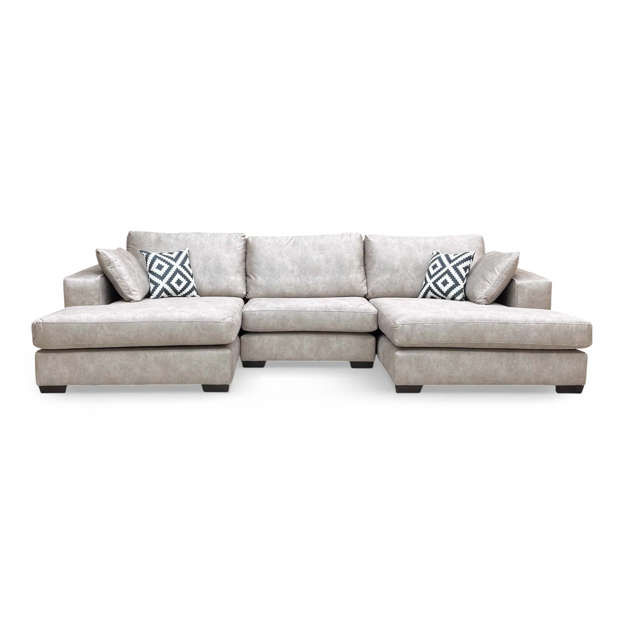 ‘Larry’ Infinity Pearl Grey Velvet Double Ended Chaise Sofa - Image 4
