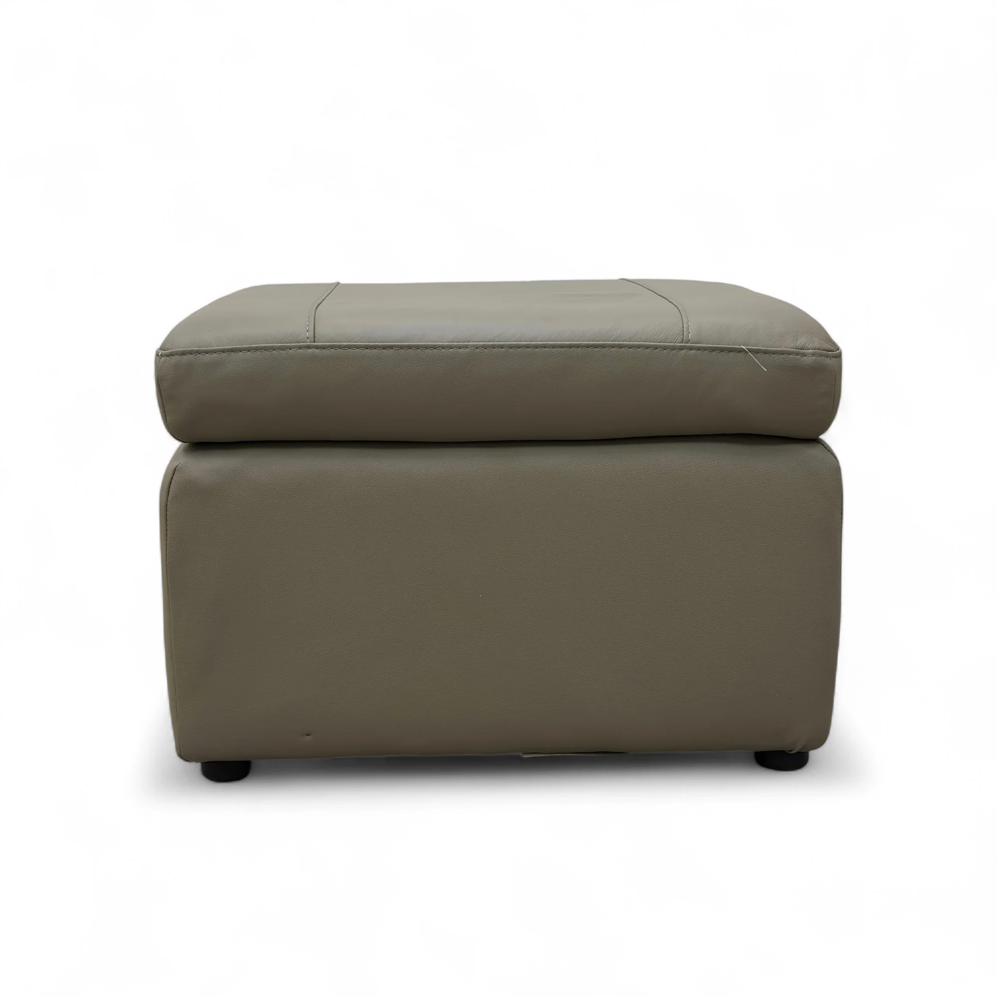 ‘Lawrence’ Lead Grey Leather Small Storage Footstool - Image 3
