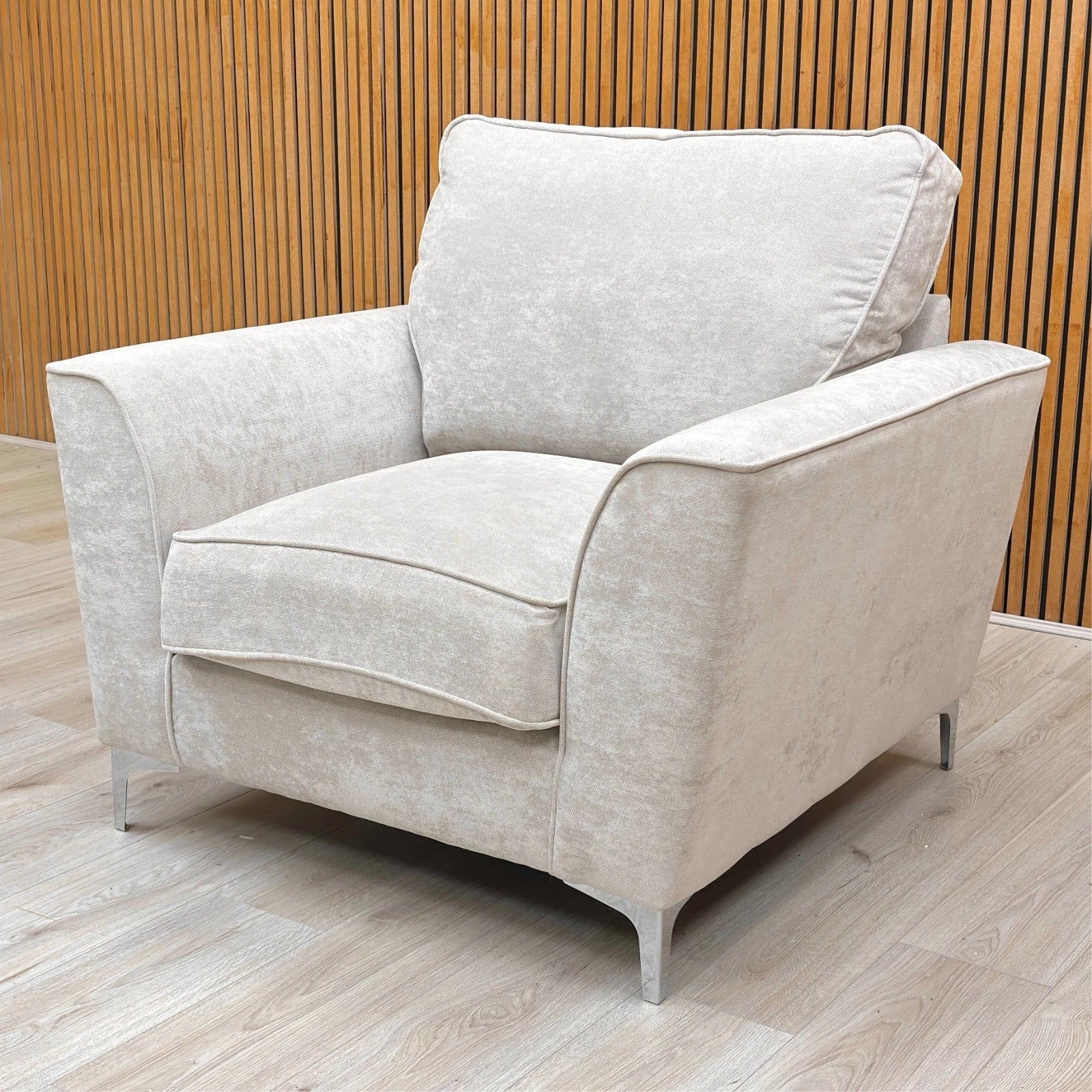 ‘Legend’ Kingston Silver Fabric Classic Back Armchair - Image 3