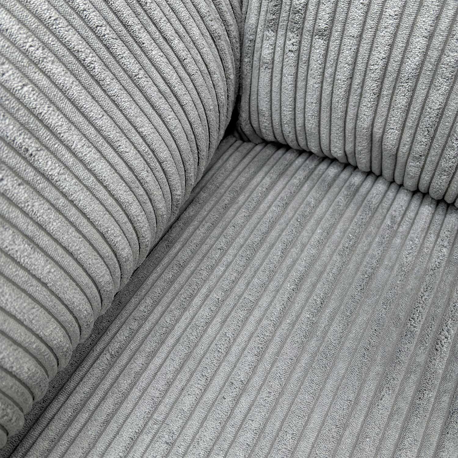 ‘Marissa’ Grey Jumbo Cord Fabric 2 Seater Sofa - Image 5