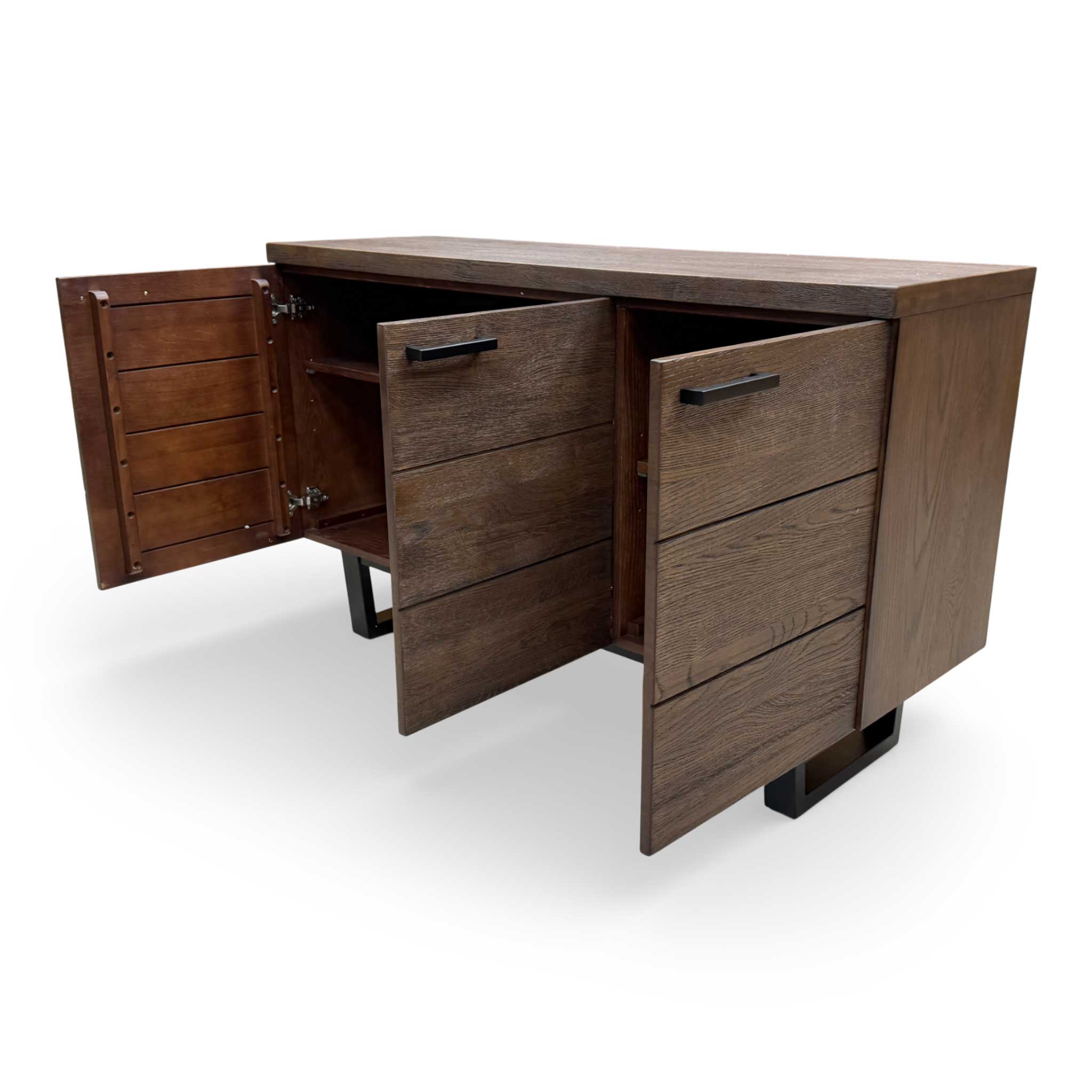'Mars' Dark Oak Solid Oak Large 3 Door Sideboard - Image 8