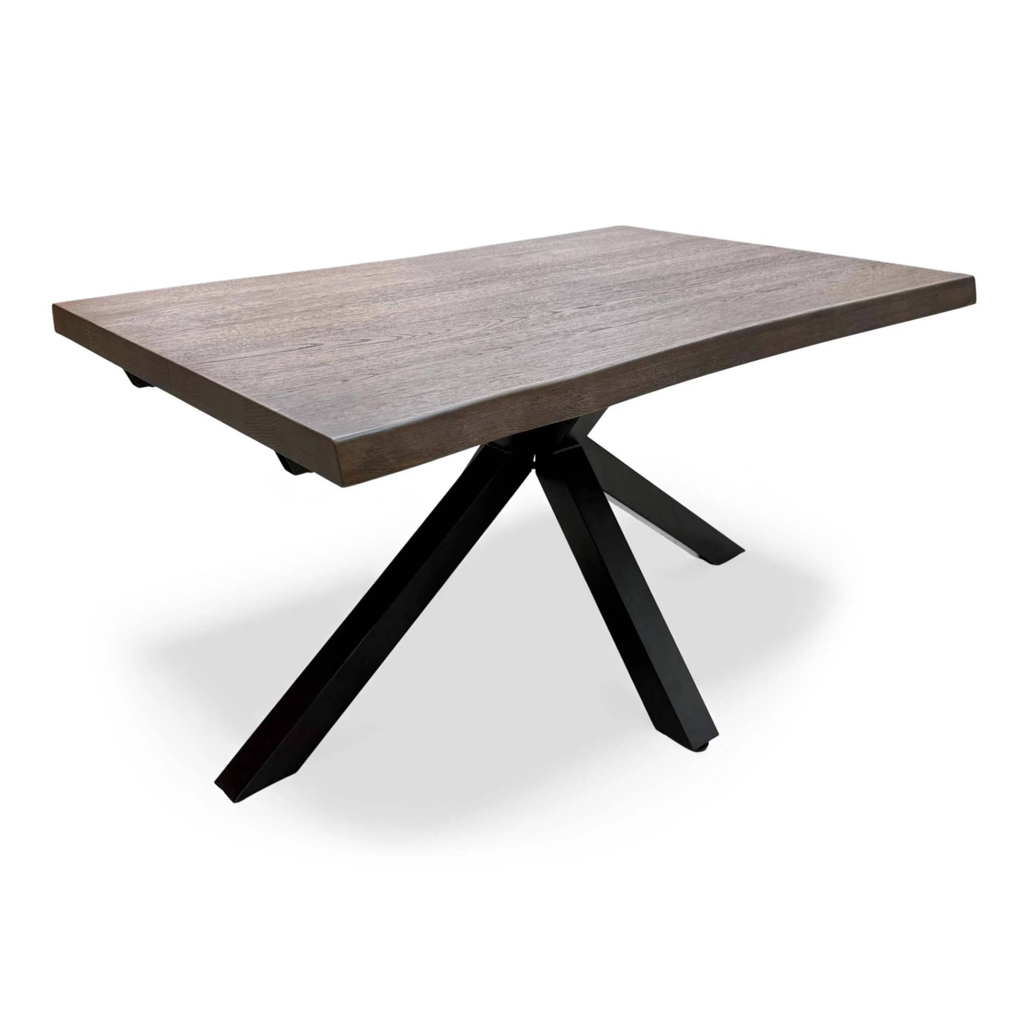 'Mars' Dark Oak Solid Oak Live Edge 140cm Fixed Dining Table