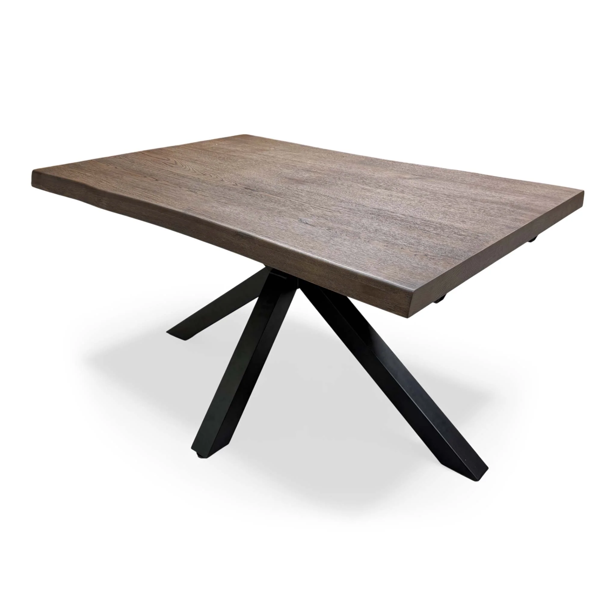 'Mars' Dark Oak Solid Oak Live Edge 140cm Fixed Dining Table - Image 6
