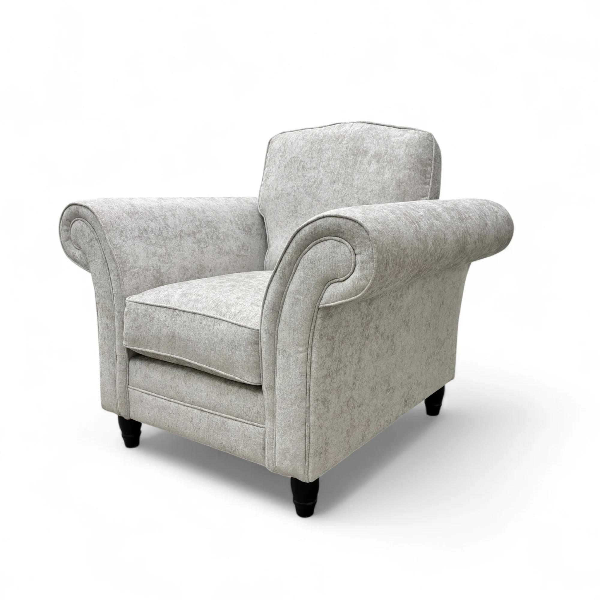 ‘Melody' Natural Chenille Fabric Armchair - Image 5