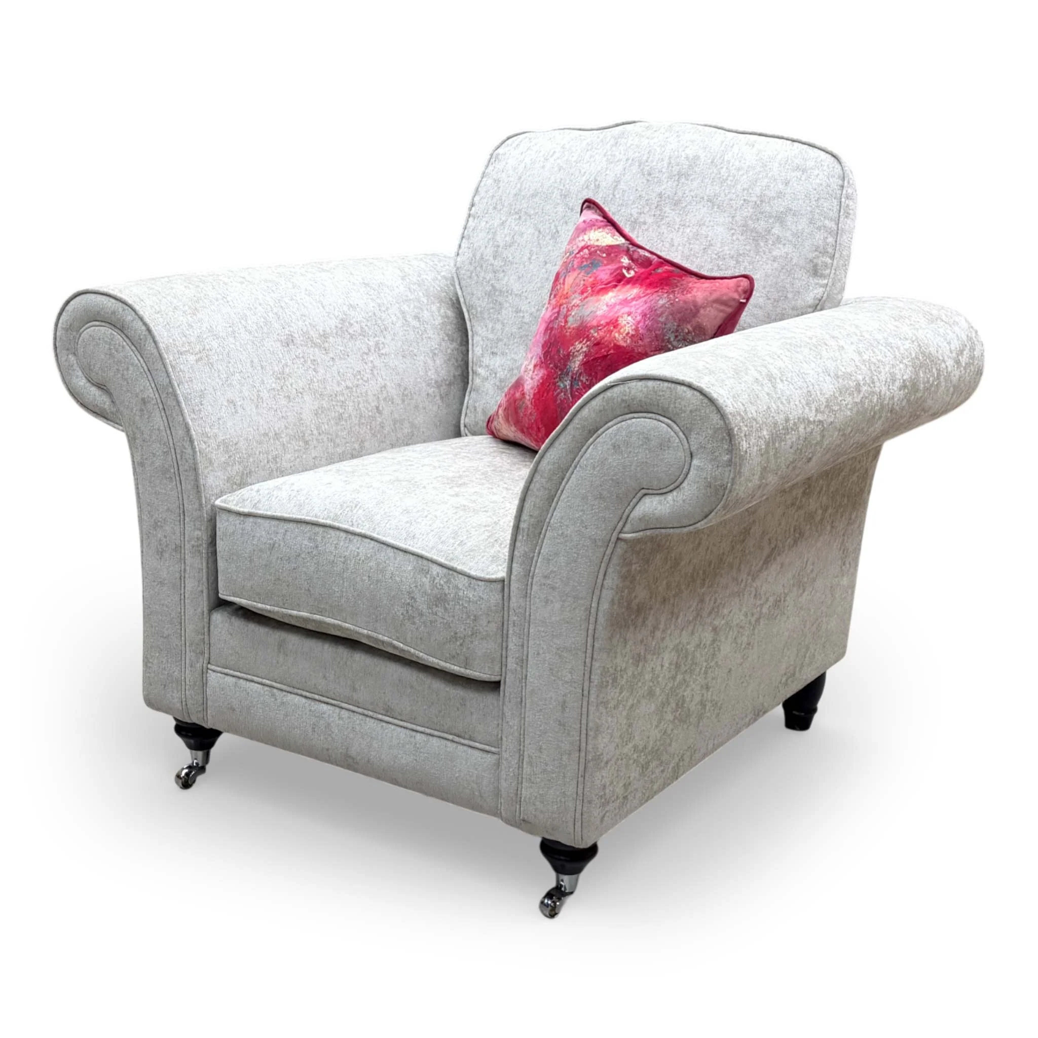 ‘Melody' Pearl Chenille Fabric Armchair - Image 6