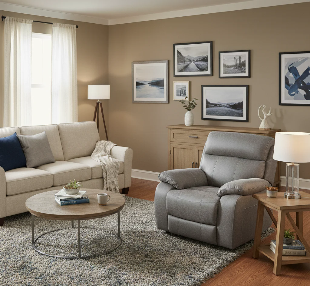 ‘Moreno’ Bfa-Ori-R25 Taupe Grey Heavy Duty Suede Fabric Armchair - Image 2