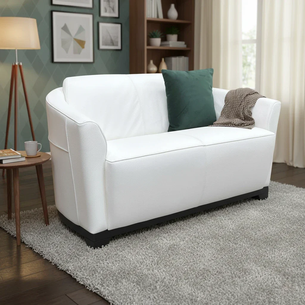 Nicoletti ‘Ketty’ Torello Bianco Ottico C White Leather 2 Seater Sofa - Image 2
