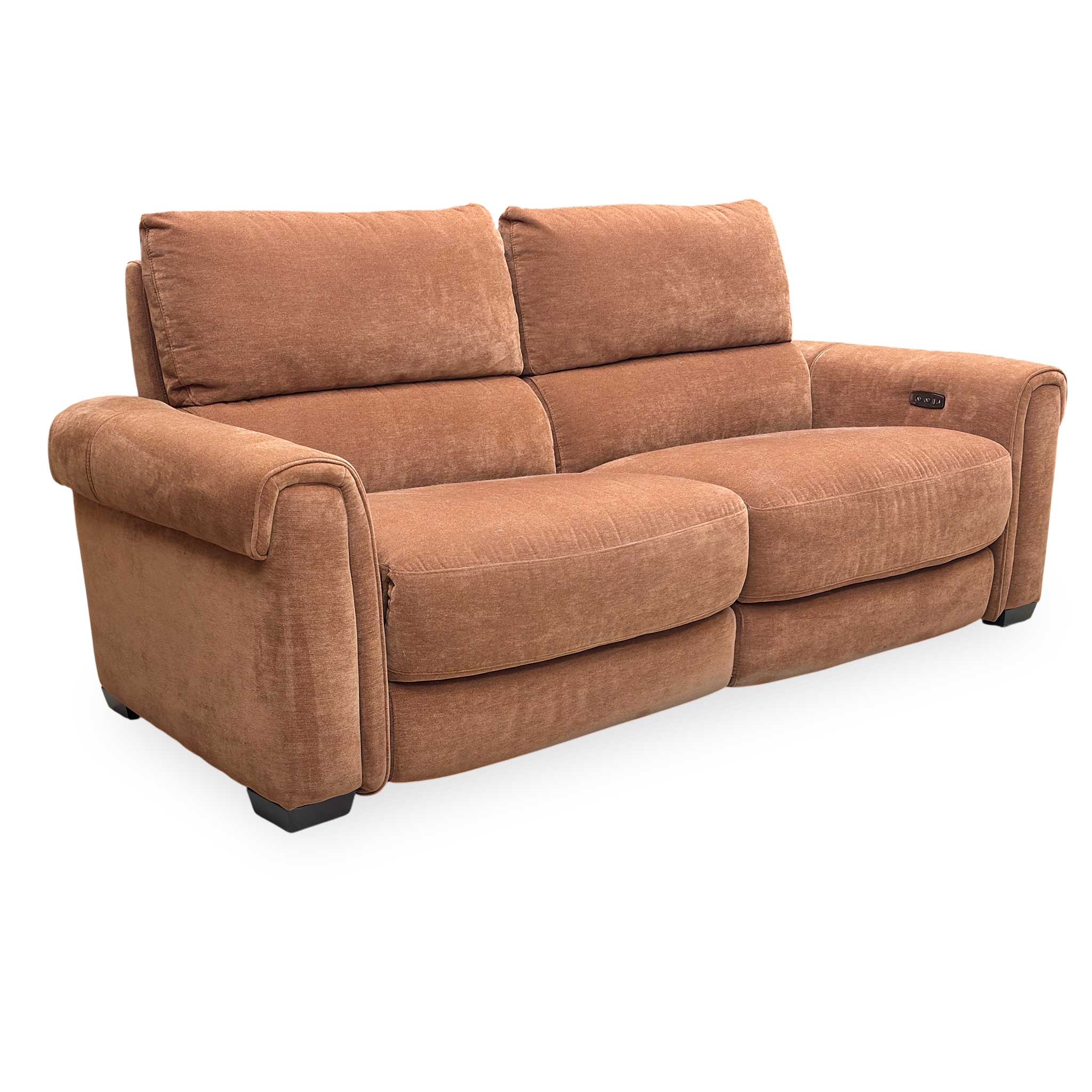 ‘Nixon’ Fab-Can-R500 Caramel Fabric 3 Seater Power Recliner Sofa - Image 7