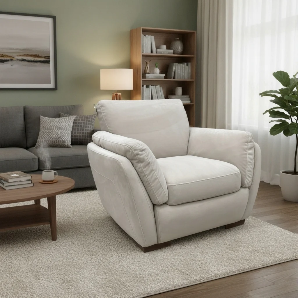‘Cortezia' Beige Velvet Armchair - Image 2