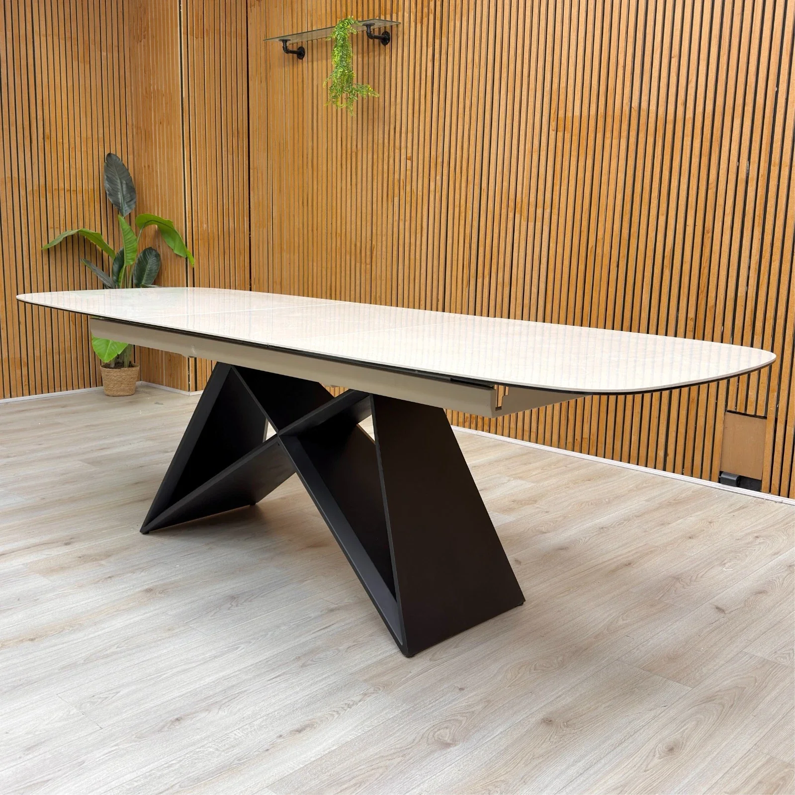 'Oasis' Ceramic Top 180cm Pop Up Extending Dining Table - Image 3