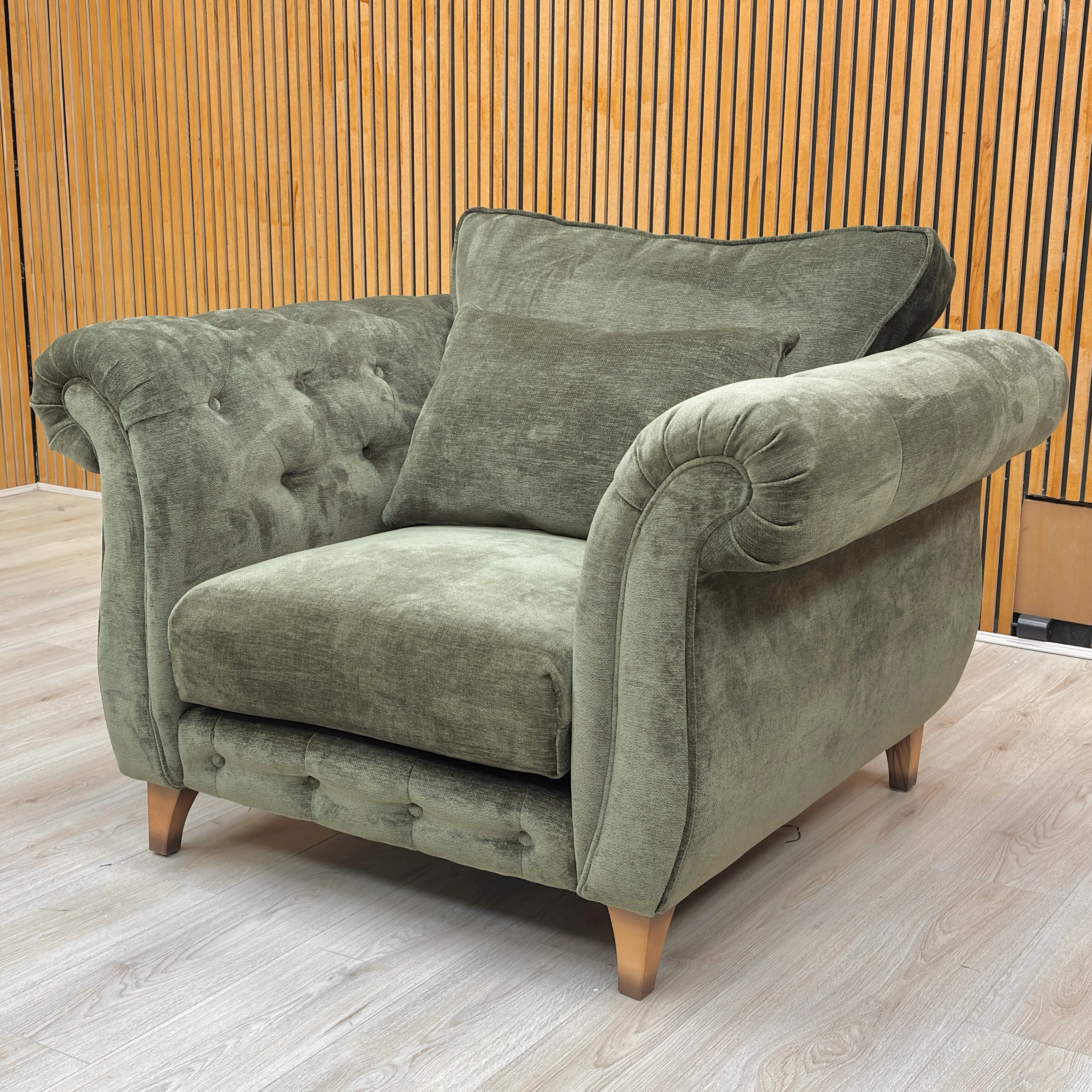 ‘Palace' Derwent Moss All Over Fabric Classic Back Chair - Image 3