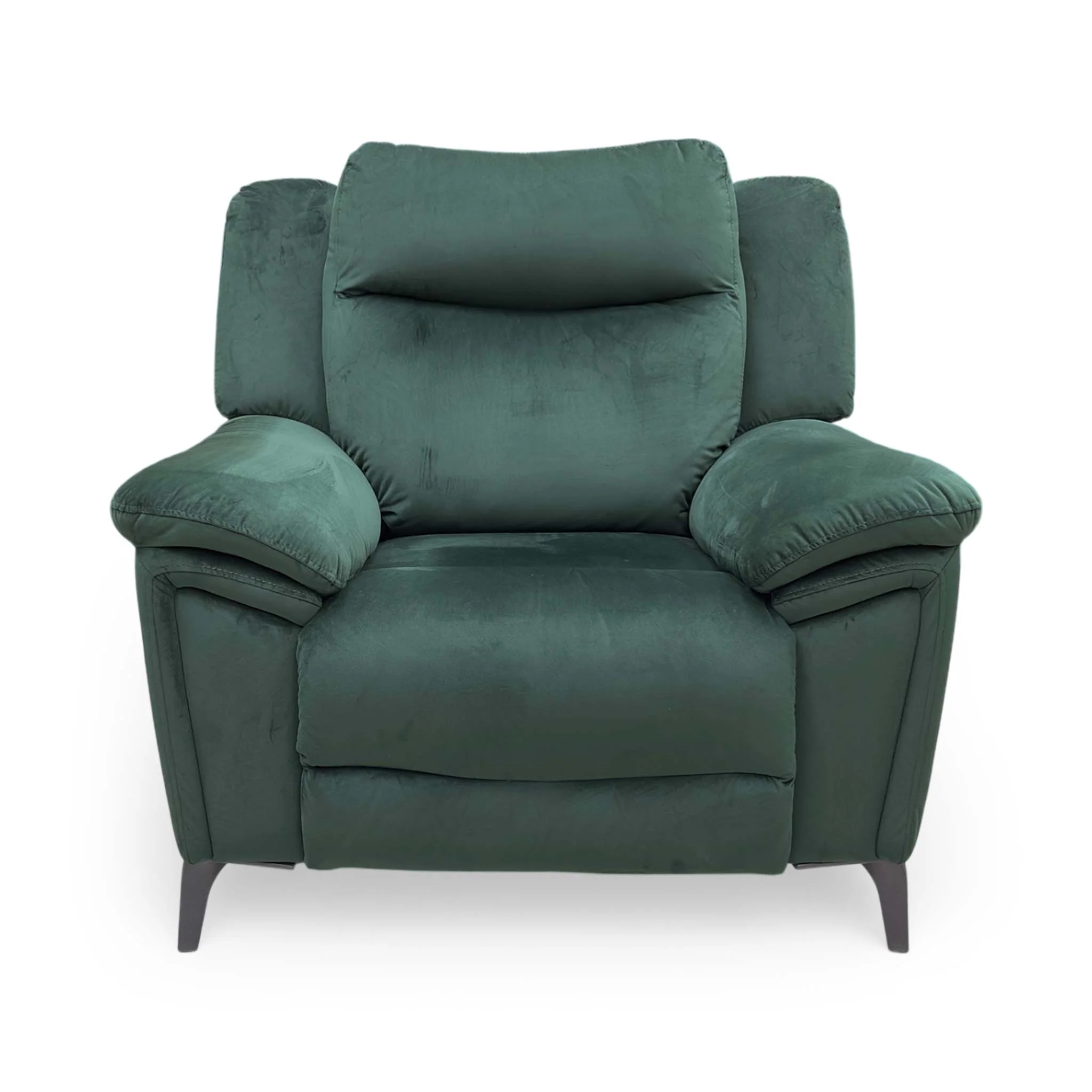 ‘Panache’ Opulence Bottle Green Velvet Power Recliner Chair with Power Headrest and Heated Seat - Image 4