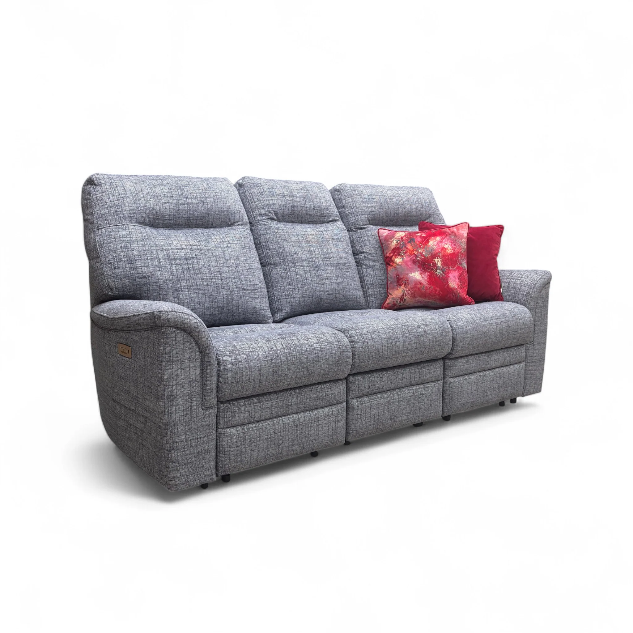 Parker Knoll ‘Hudson 23’ Dash Blue 001497-0080 Tight Weave Fabric 3 Seater Power Recliner Sofa - Image 7