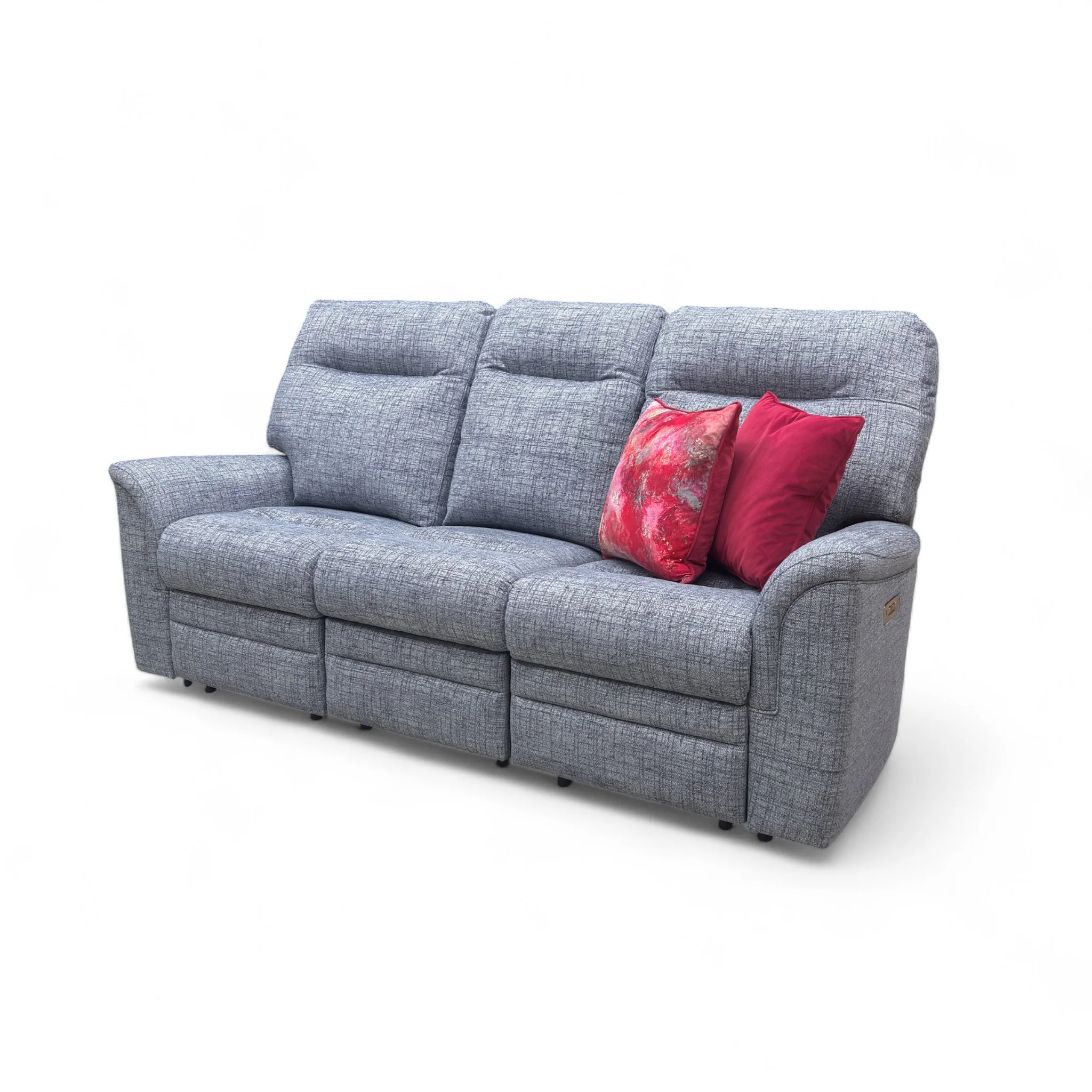 Parker Knoll ‘Hudson 23’ Dash Blue 001497-0080 Tight Weave Fabric 3 Seater Power Recliner Sofa - Image 9