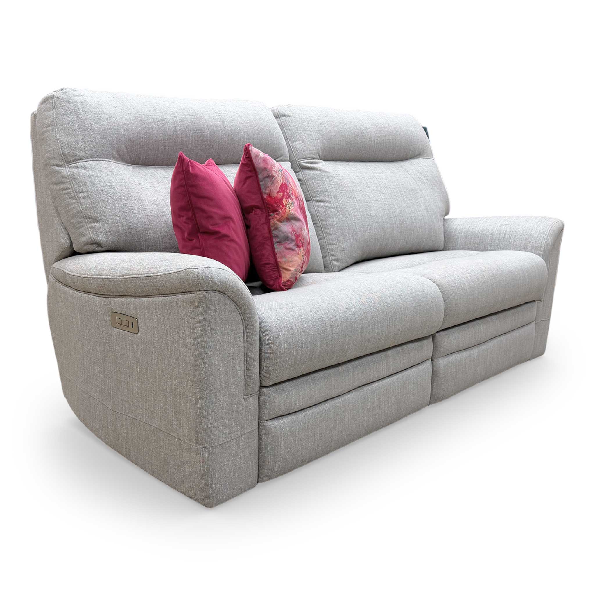 Parker Knoll 'Hudson 23' Hatton Taupe 001514-0026 Tight Weave Fabric Large 2 Seater Power Recliner Sofa - Image 7