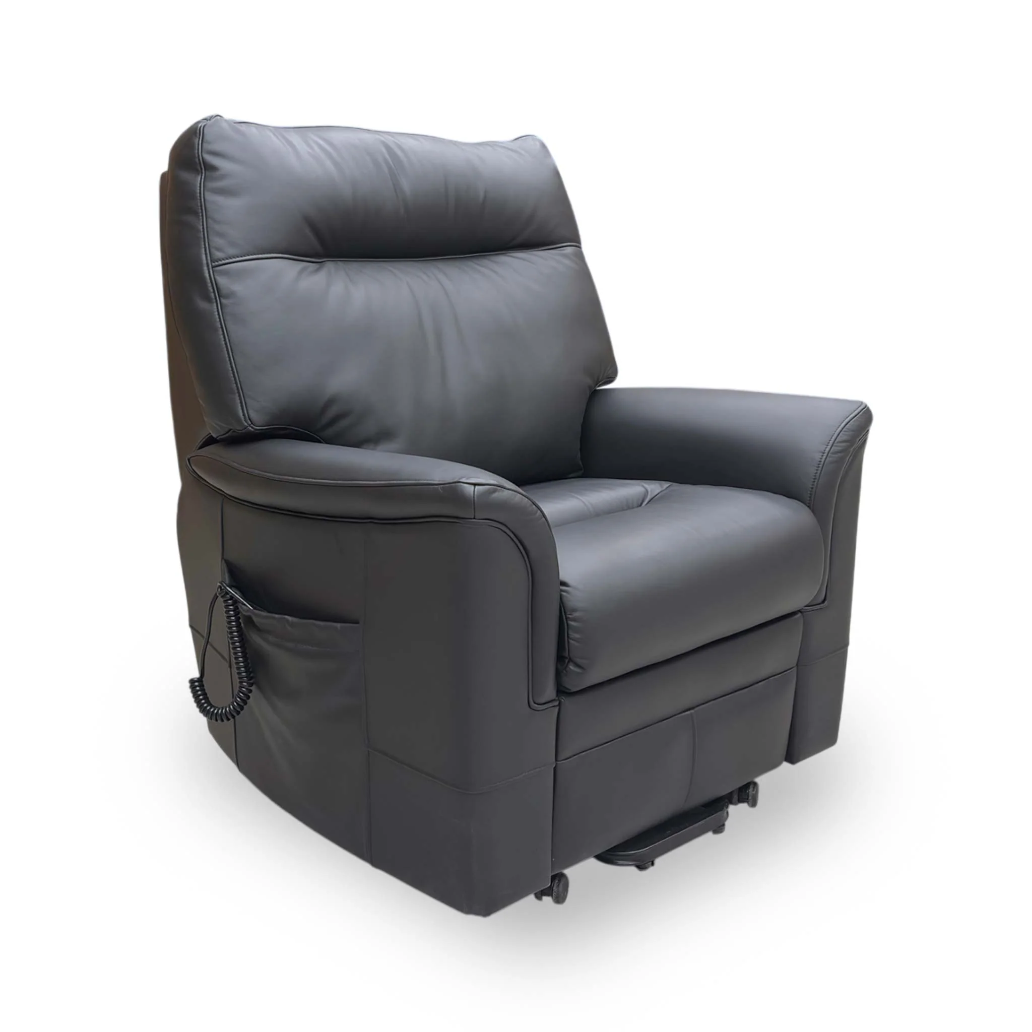 Parker Knoll 'Hudson' Como Black 0053051-0023 Leather Lift and Rise Chair - Image 6