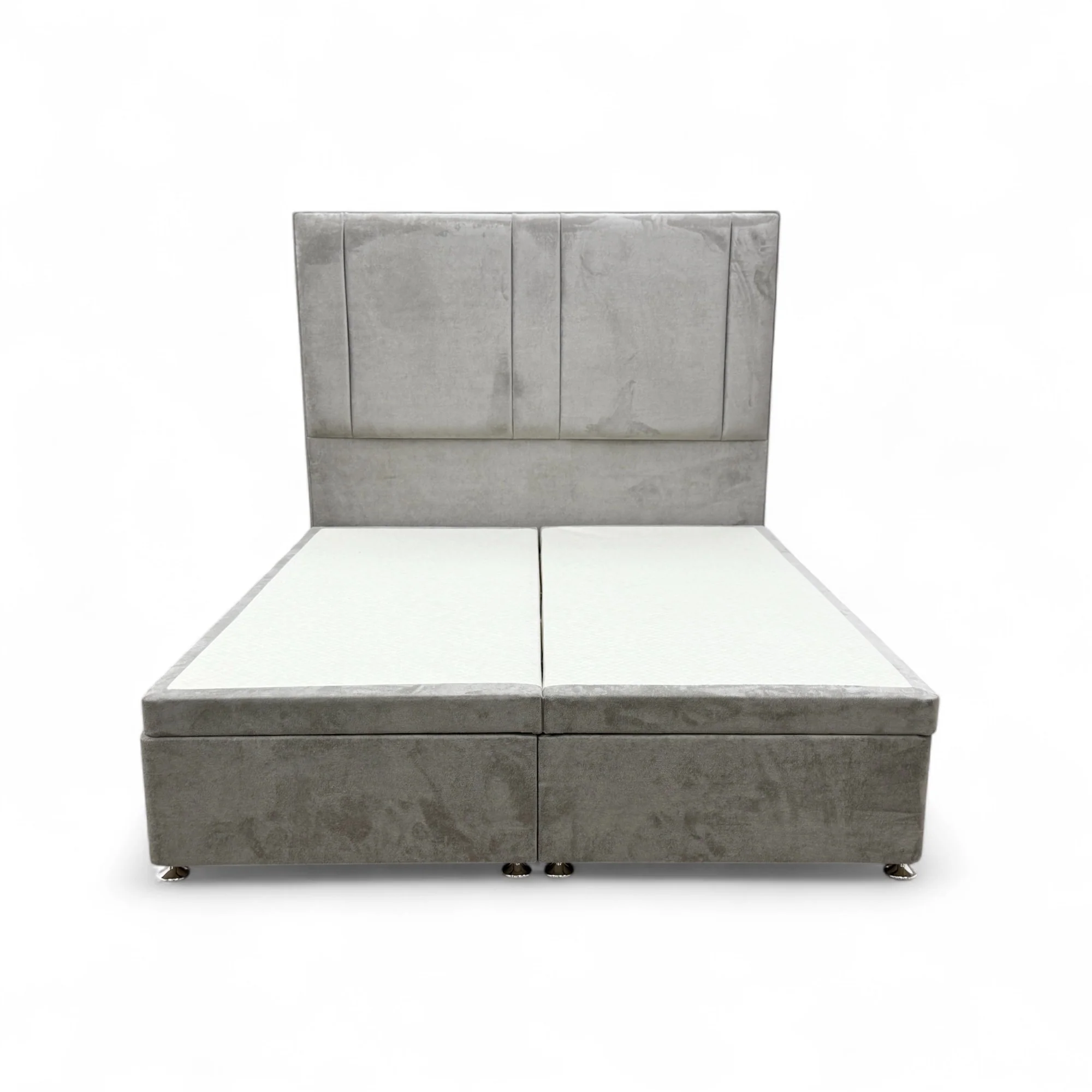 'Pegasus' Milan Nickel Velvet Floor Standing Headboard + Double End Lift Base Electric Adjustable Bed - King - Image 3