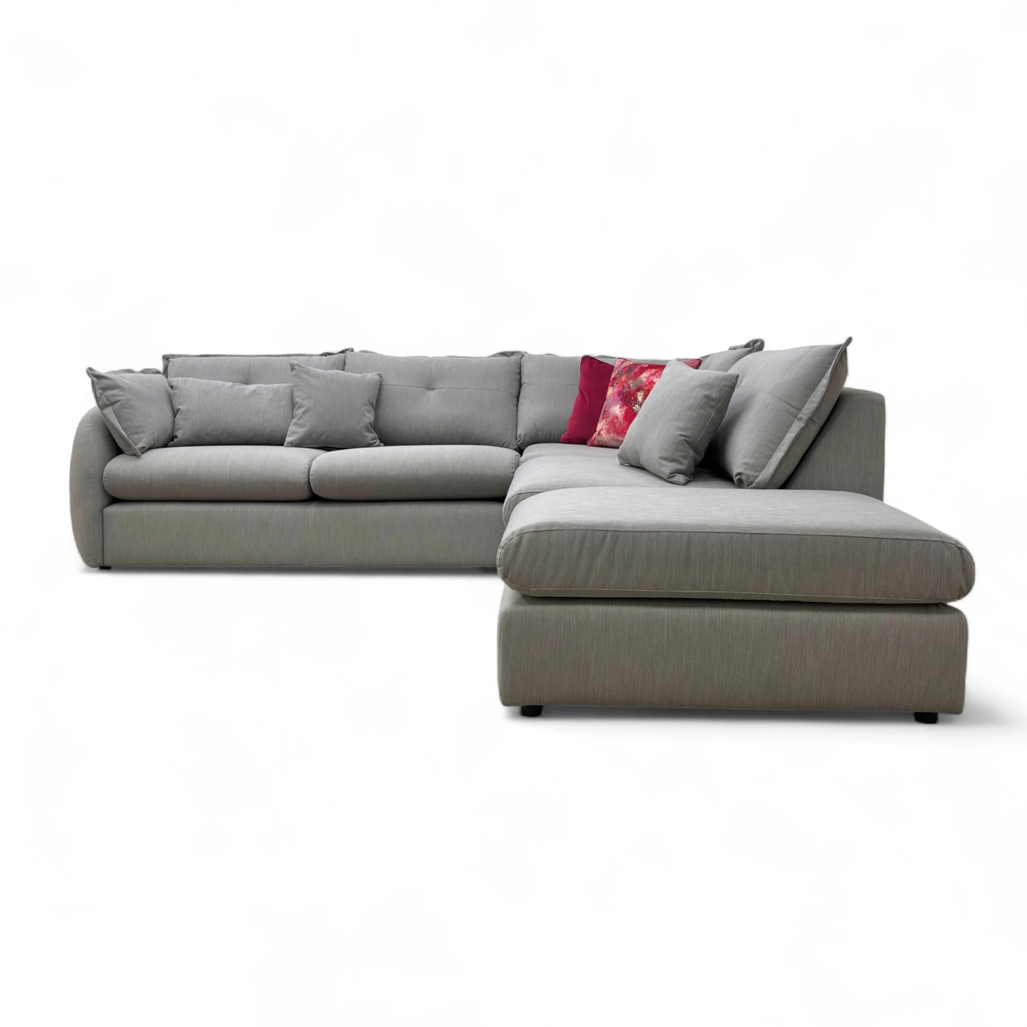 'Portobello' Fossil Waldo Linen Fabric 3 Corner 1 Open End Chaise Sofa - Image 3