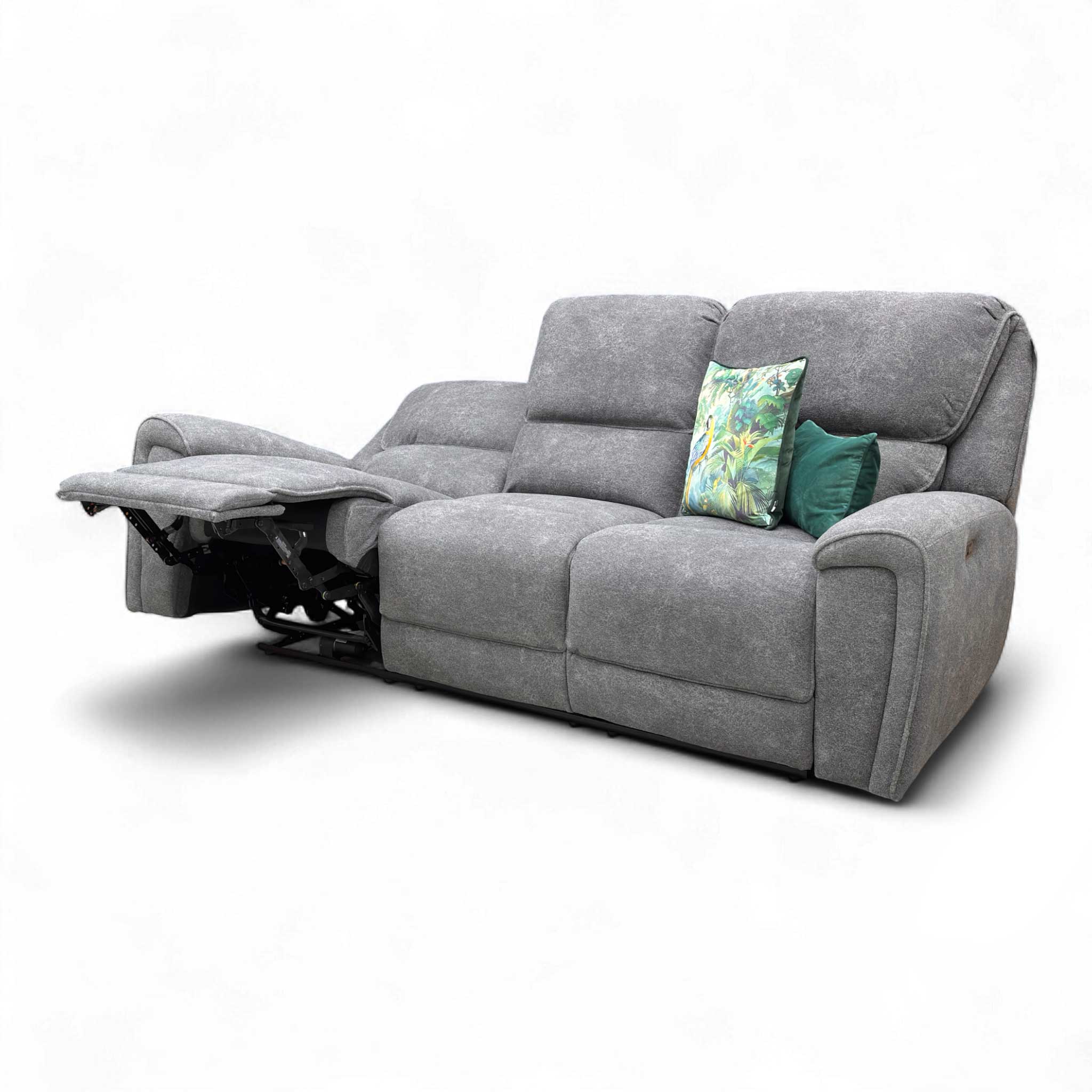 ‘Ricky’ Charcoal Grey Teddy Velvet 3 Seater Power Recliner Sofa - Image 6