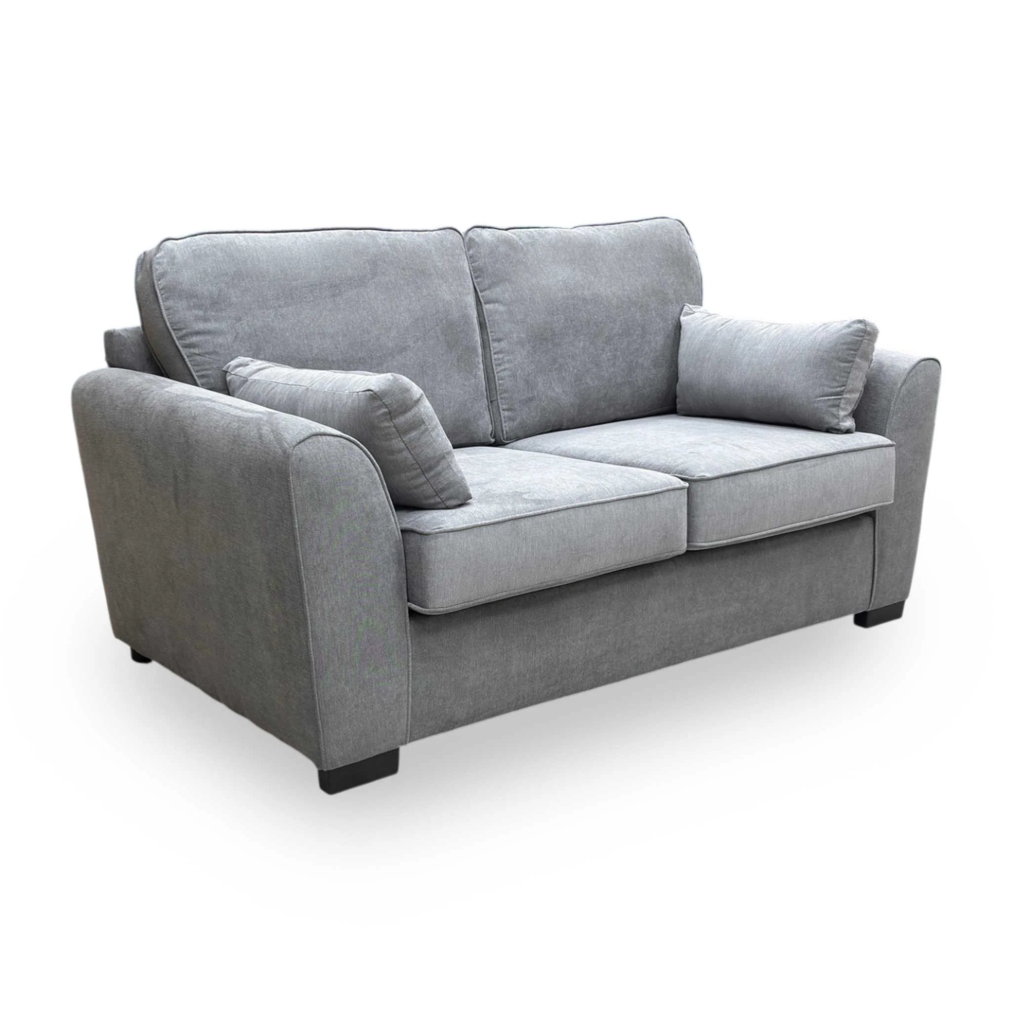 ‘Roma’ Pewter Grey Linen Fabric 2 Seater Sofa Bed - Image 6