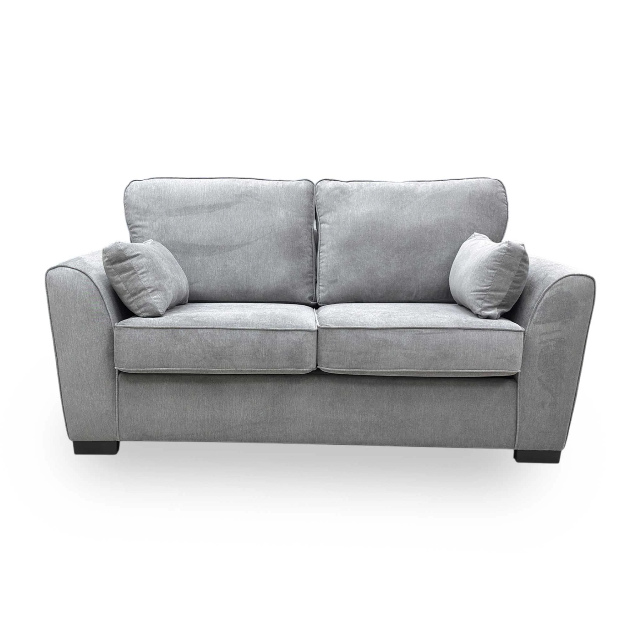 ‘Roma’ Pewter Grey Linen Fabric 2 Seater Sofa Bed - Image 7