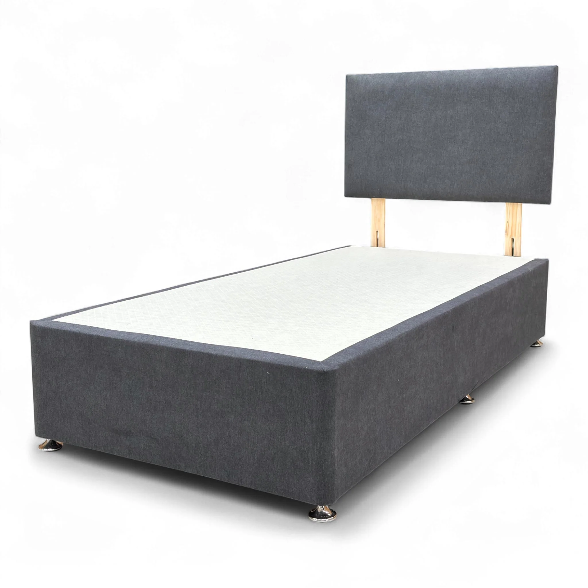 'Roma' Venice Carbon Fabric Headboard + 2 Draw Divan Base - Single - Image 8