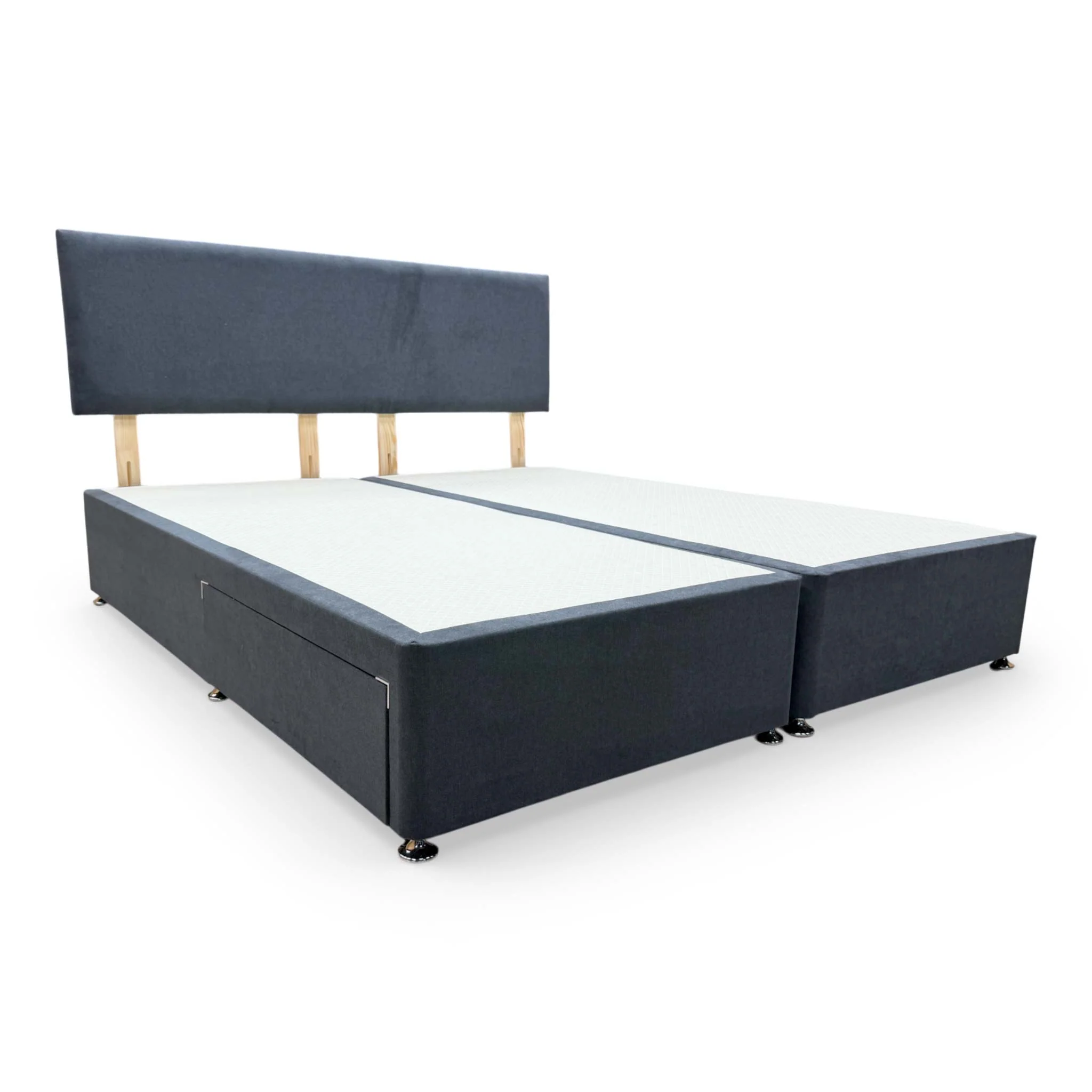 'Roma' Venice Carbon Fabric Headboard + 2 Draw Divan Base - Super King - Image 6