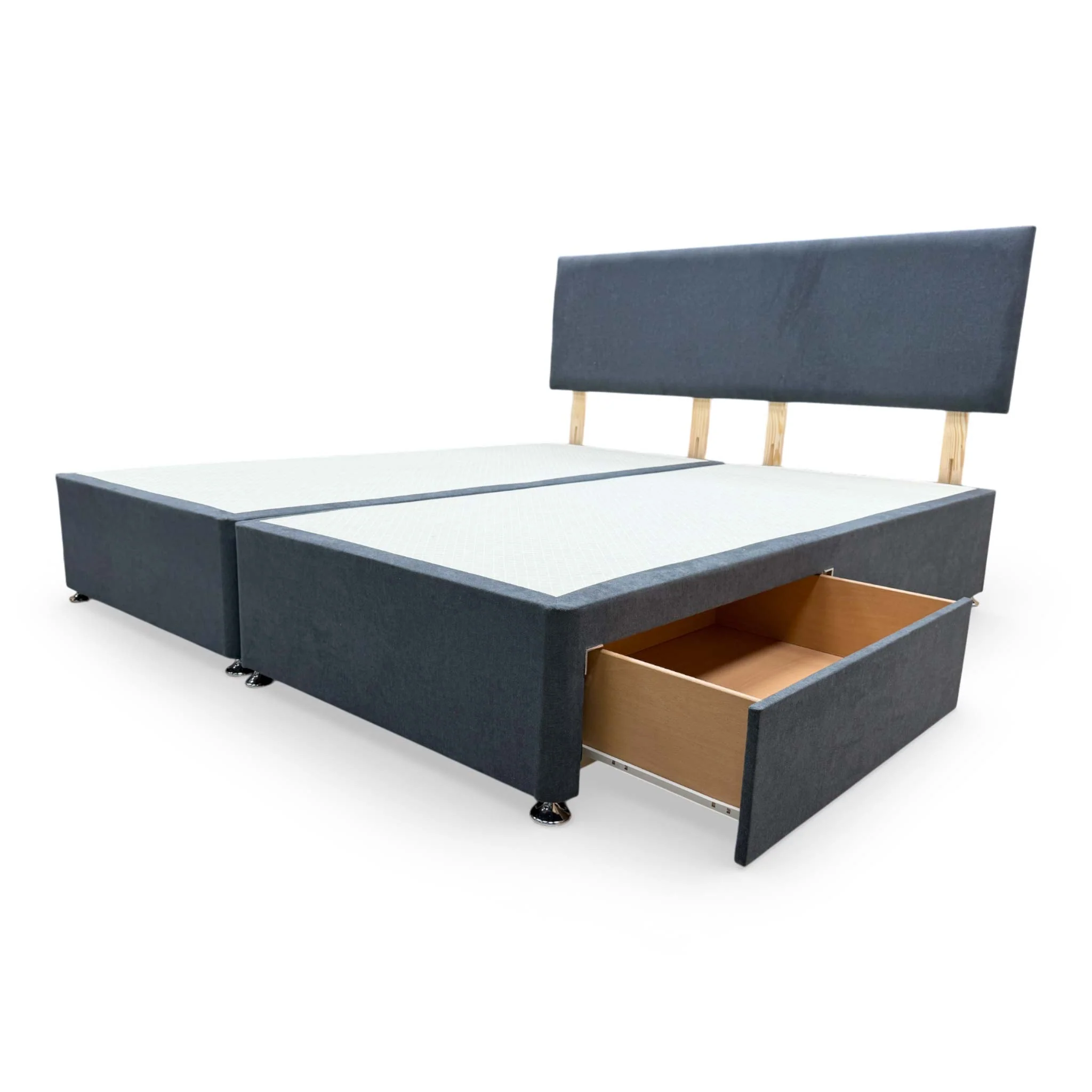 'Roma' Venice Carbon Fabric Headboard + 2 Draw Divan Base - Super King - Image 7