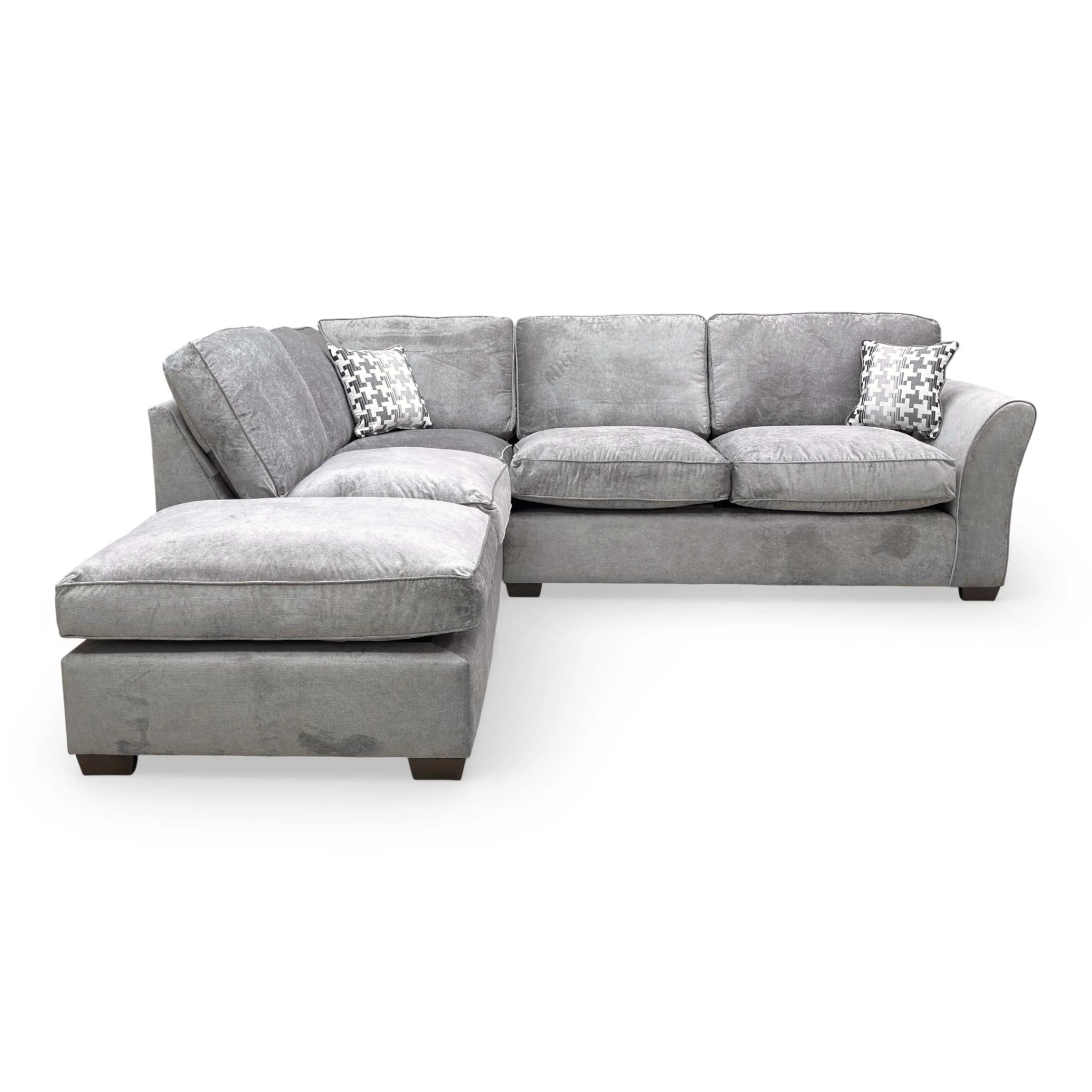 ‘Rosie' Kingston Grey Fabric Left Hand Facing Open End Chaise Corner Sofa - Image 4