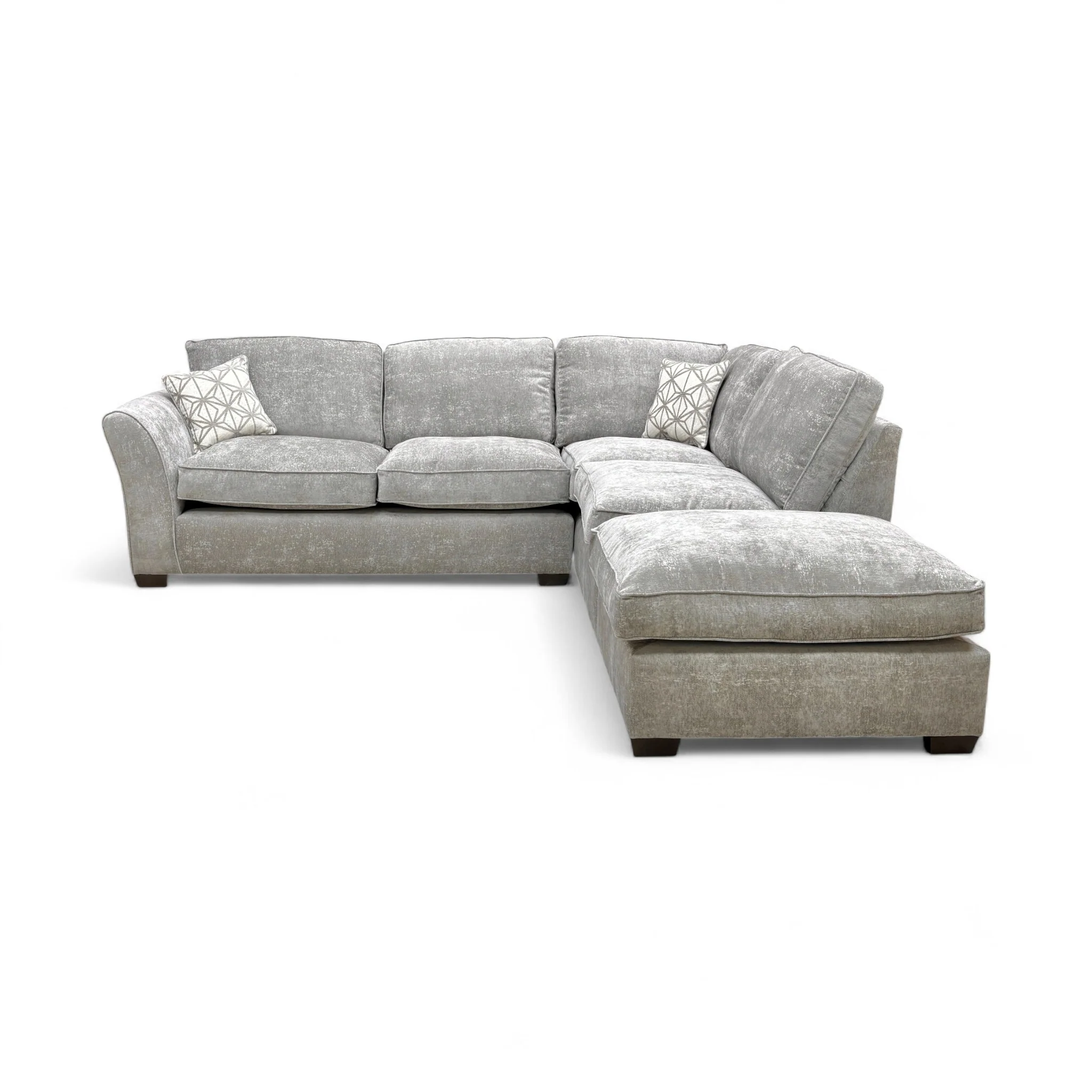 ‘Rosie’ Meridian Truffle Chenille Fabric Right Hand Facing Open End Chaise Corner Sofa - Image 4