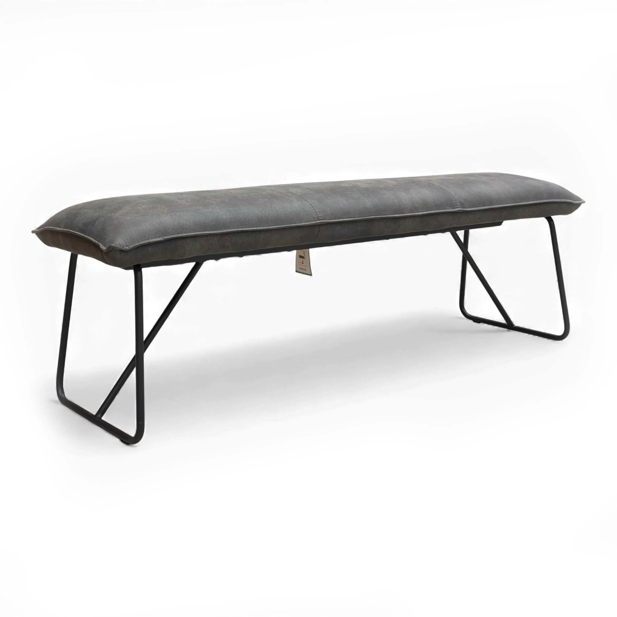 ‘Ruben’ Dark Grey Faux Suede Large Standard Dining Bench