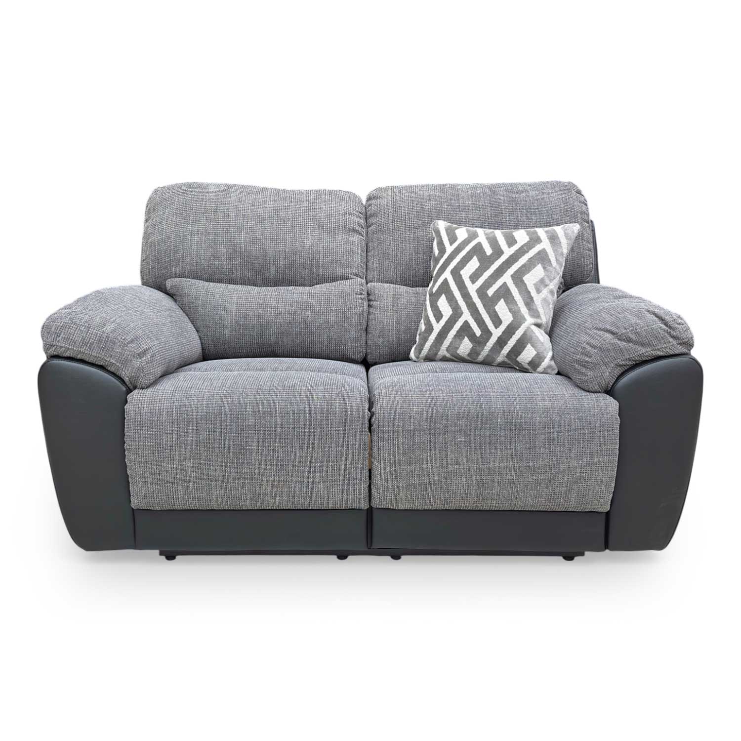 ‘Santori’ Charcoal Fabric High Back Manual Recliner 2 Seater Sofa - Image 4