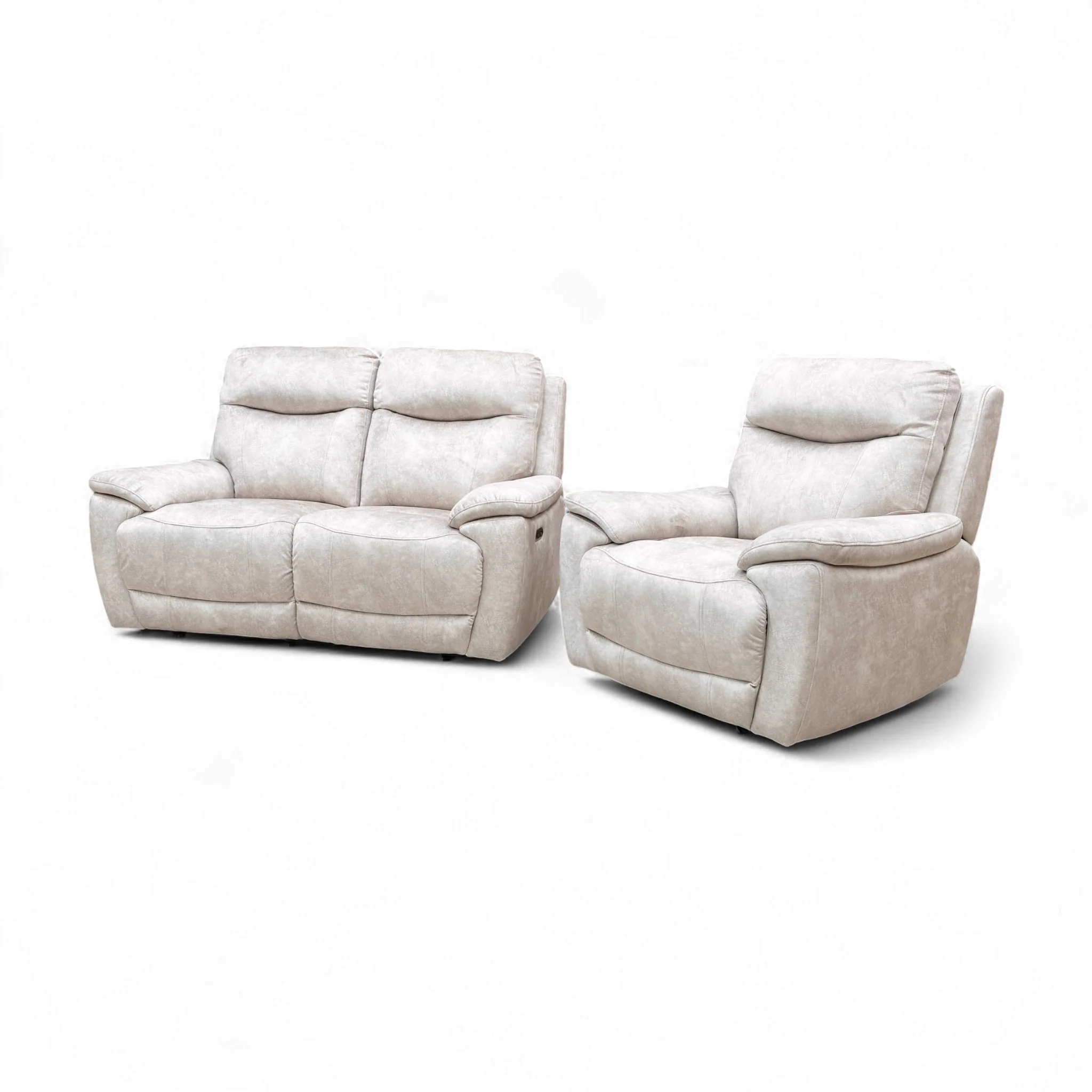 ‘Sloane’ 18177 Marble Cream Velvet 2 Seater Power Recliner Sofa + Power Armchair - Image 9